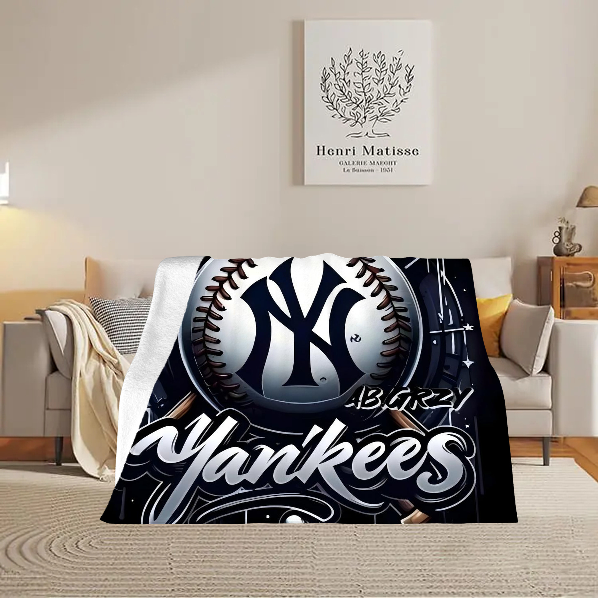 New York Yankees 241 Soft Plush Fleece Blanket 30x40 Inch - 300GSM Flannel, Ultra Soft & Warm, Lightweight & Durable, Perfect For Kids, Adults, Couch, Bed, Camping, Travel, Gift For Family & Friends