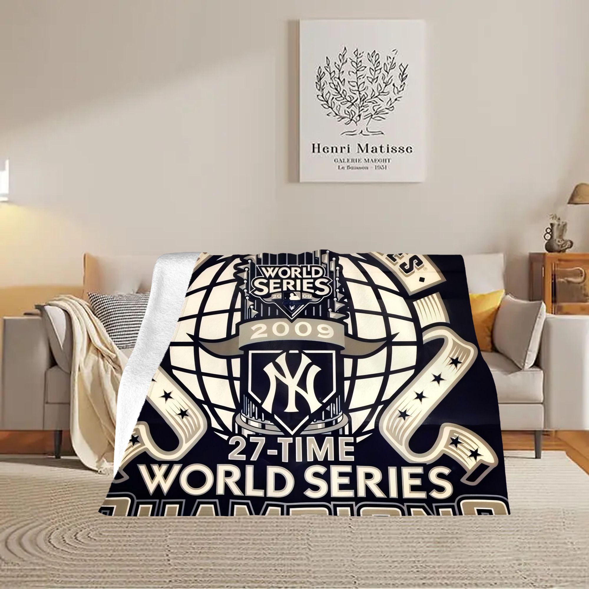 New York Yankees 256 Soft Plush Fleece Blanket 30x40 Inch - 300GSM Flannel, Ultra Soft & Warm, Lightweight & Durable, Perfect For Kids, Adults, Couch, Bed, Camping, Travel, Gift For Family & Friends