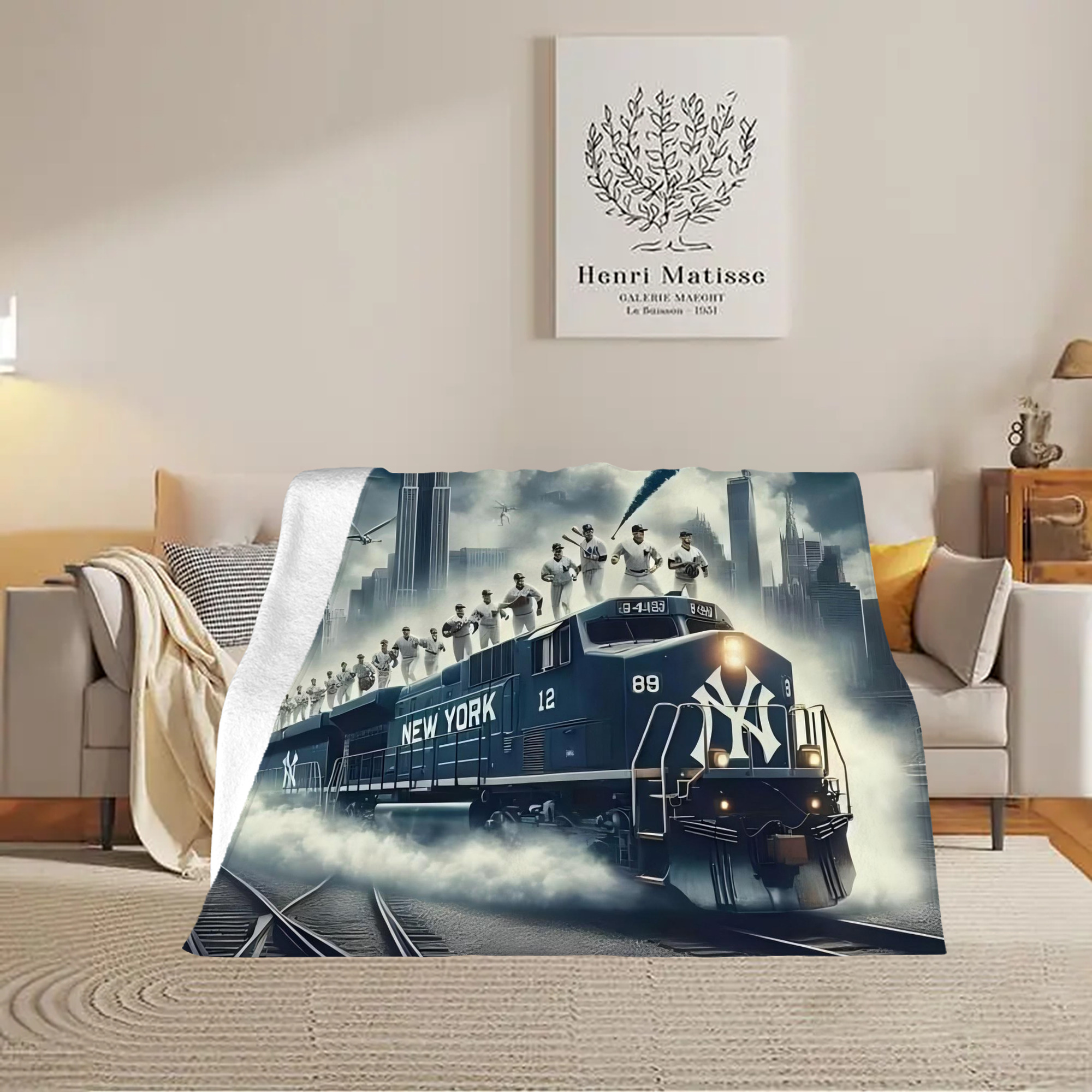 New York Yankees 265 Soft Plush Fleece Blanket 30x40 Inch - 300GSM Flannel, Ultra Soft & Warm, Lightweight & Durable, Perfect For Kids, Adults, Couch, Bed, Camping, Travel, Gift For Family & Friends