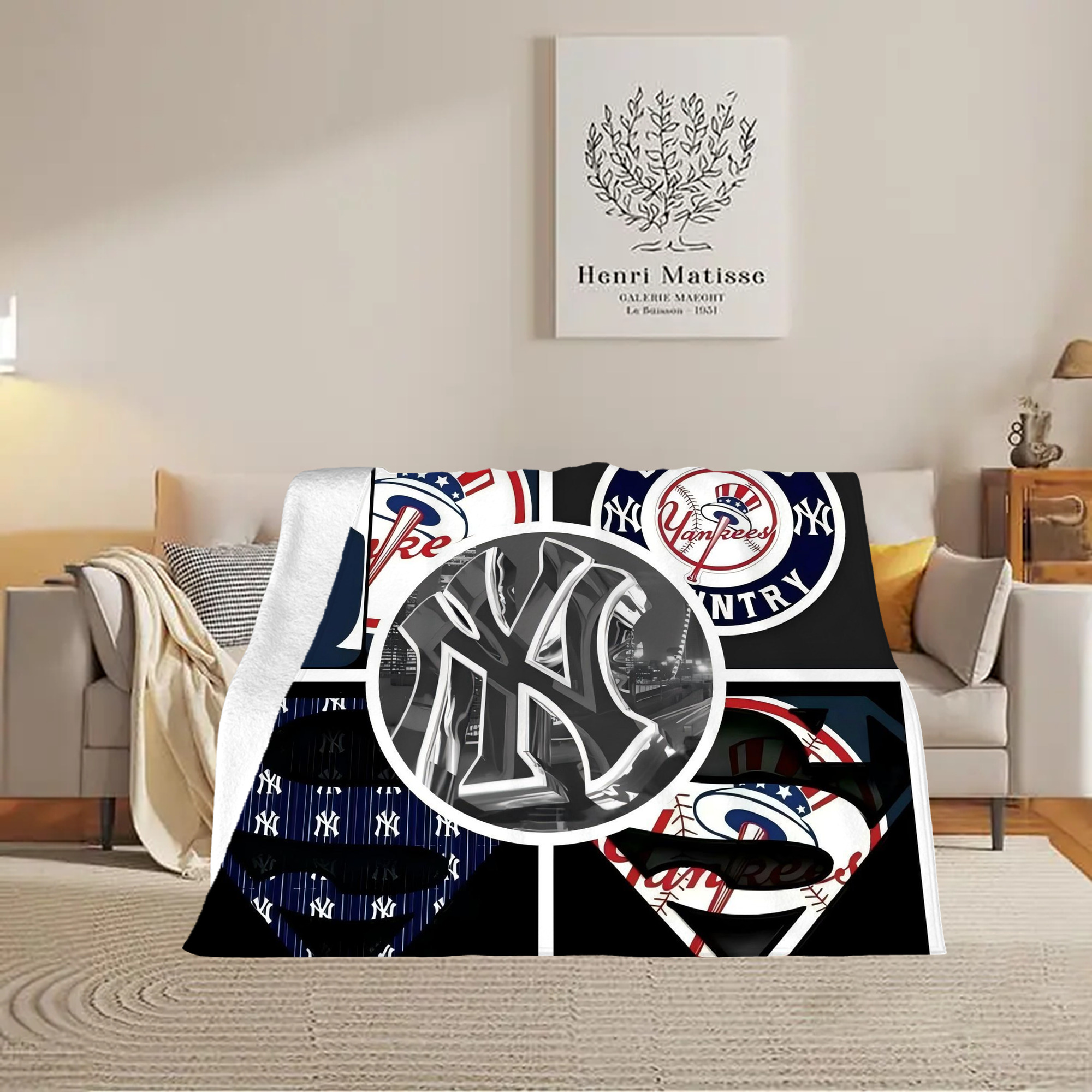 New York Yankees 269 Soft Plush Fleece Blanket 30x40 Inch - 300GSM Flannel, Ultra Soft & Warm, Lightweight & Durable, Perfect For Kids, Adults, Couch, Bed, Camping, Travel, Gift For Family & Friends
