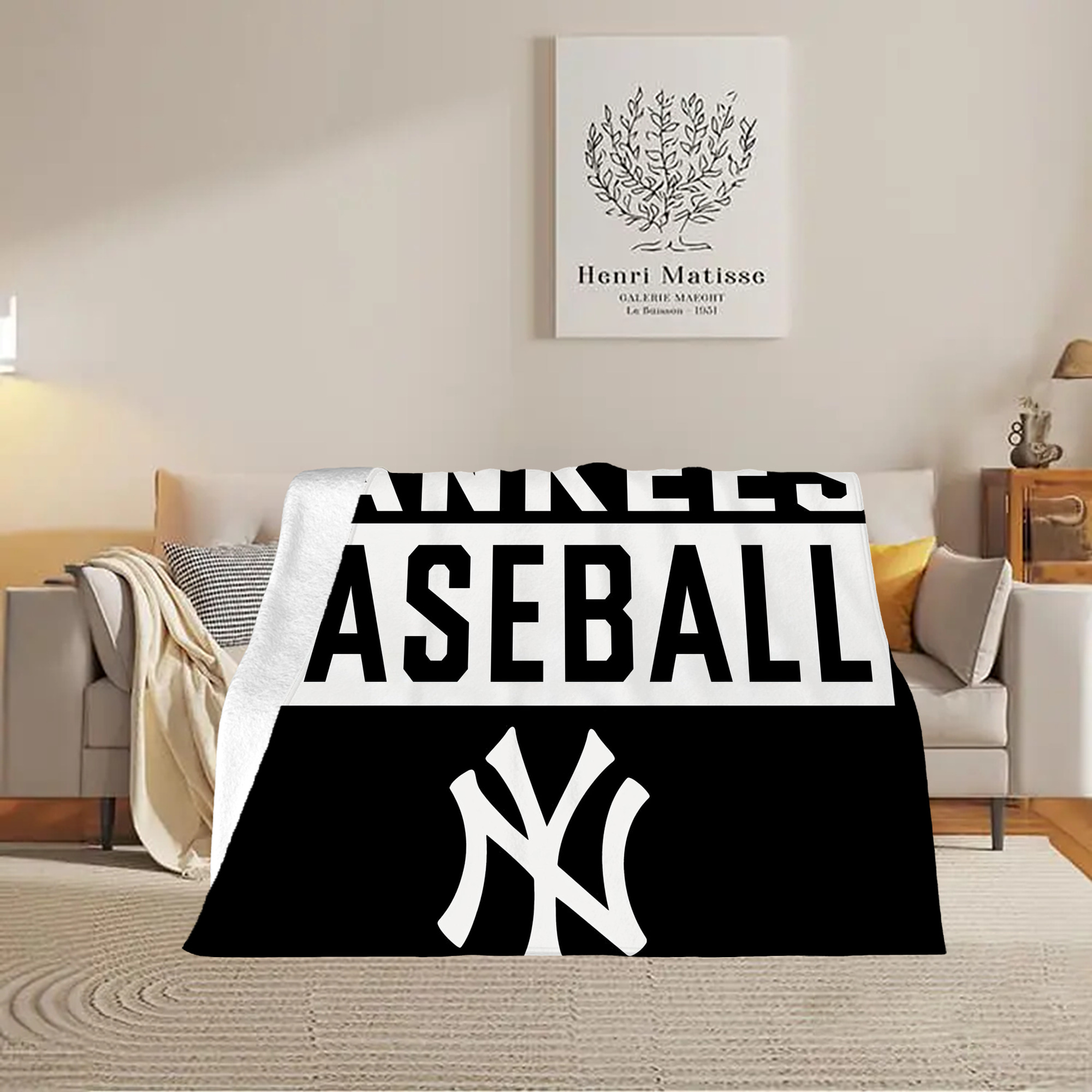 New York Yankees 266 Soft Plush Fleece Blanket 30x40 Inch - 300GSM Flannel, Ultra Soft & Warm, Lightweight & Durable, Perfect For Kids, Adults, Couch, Bed, Camping, Travel, Gift For Family & Friends