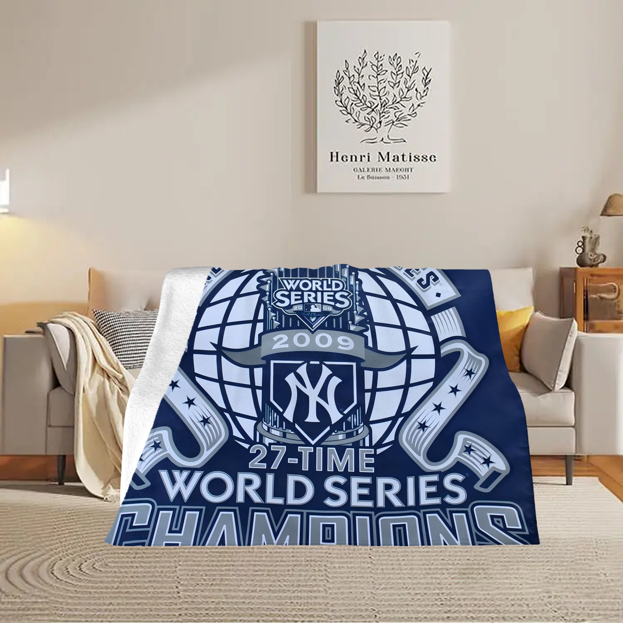 New York Yankees 270 Soft Plush Fleece Blanket 30x40 Inch - 300GSM Flannel, Ultra Soft & Warm, Lightweight & Durable, Perfect For Kids, Adults, Couch, Bed, Camping, Travel, Gift For Family & Friends