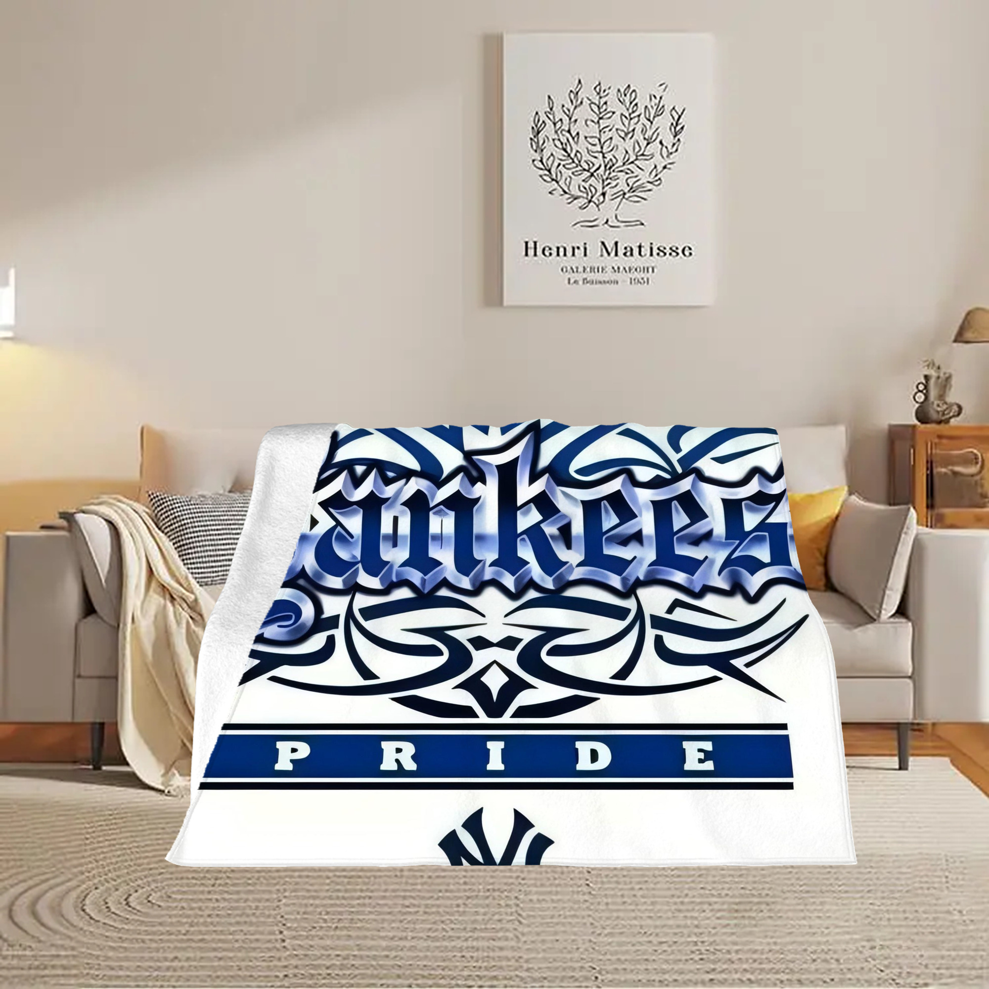 New York Yankees 304 Soft Plush Fleece Blanket 30x40 Inch - 300GSM Flannel, Ultra Soft & Warm, Lightweight & Durable, Perfect For Kids, Adults, Couch, Bed, Camping, Travel, Gift For Family & Friends
