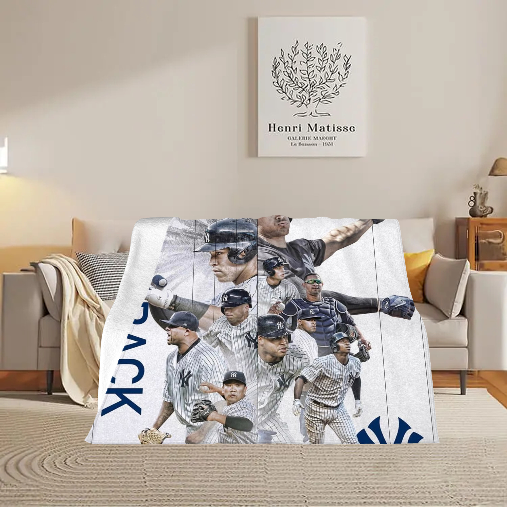 New York Yankees 305 Soft Plush Fleece Blanket 30x40 Inch - 300GSM Flannel, Ultra Soft & Warm, Lightweight & Durable, Perfect For Kids, Adults, Couch, Bed, Camping, Travel, Gift For Family & Friends