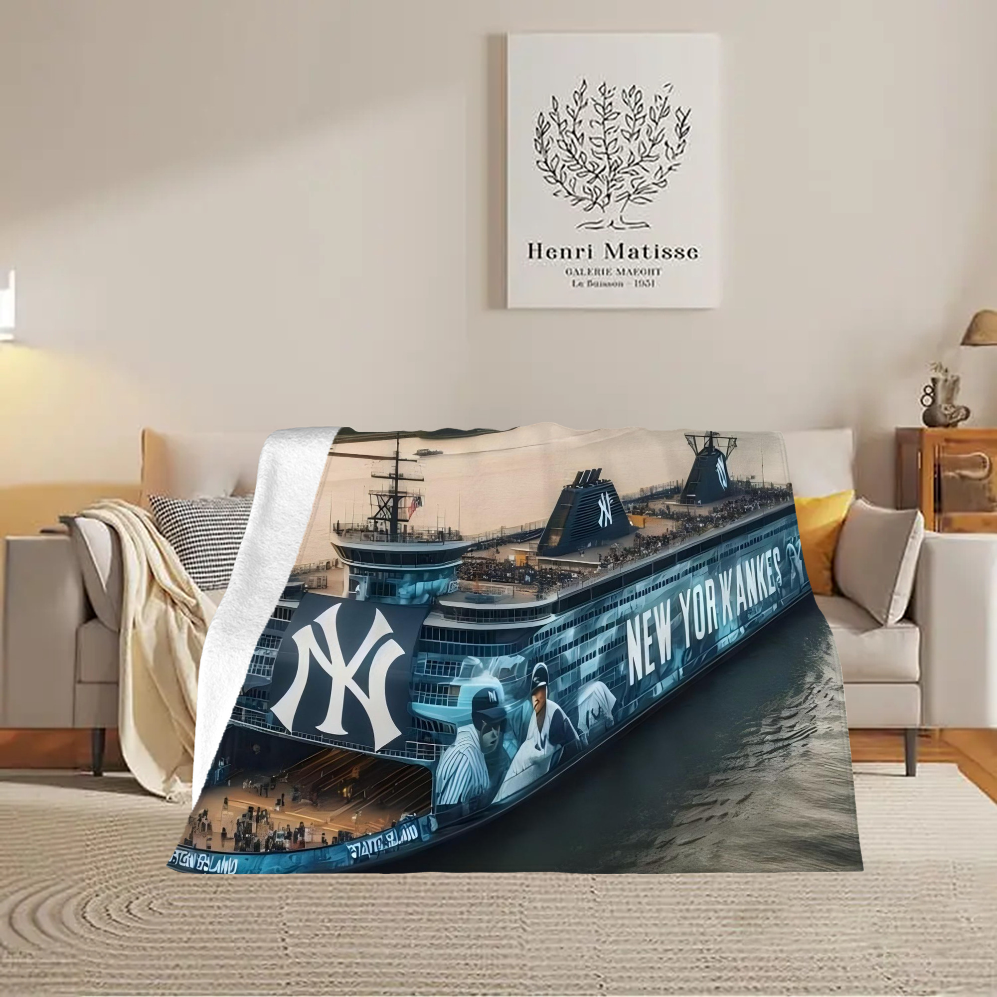 New York Yankees 306 Soft Plush Fleece Blanket 30x40 Inch - 300GSM Flannel, Ultra Soft & Warm, Lightweight & Durable, Perfect For Kids, Adults, Couch, Bed, Camping, Travel, Gift For Family & Friends