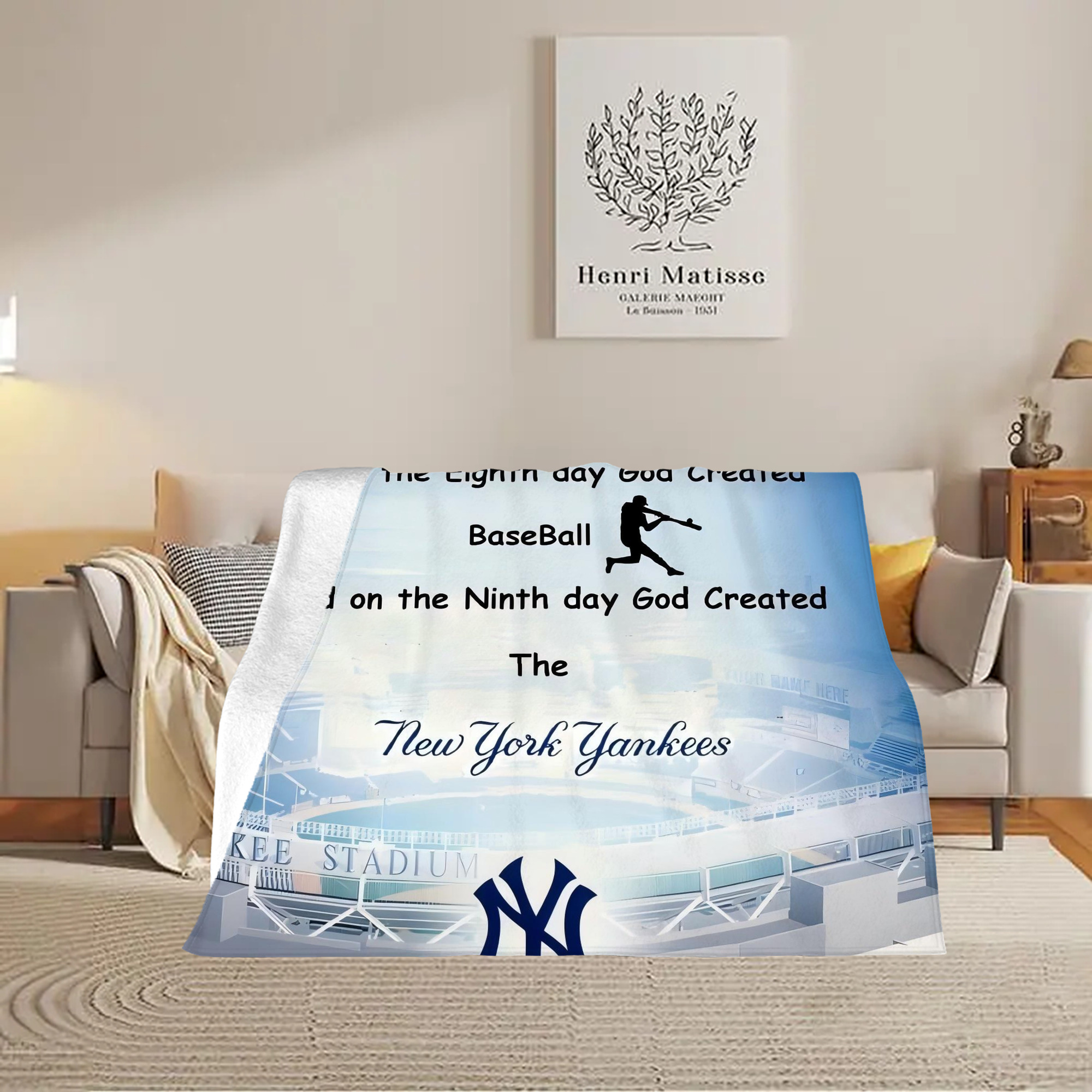 New York Yankees 314 Soft Plush Fleece Blanket 30x40 Inch - 300GSM Flannel, Ultra Soft & Warm, Lightweight & Durable, Perfect For Kids, Adults, Couch, Bed, Camping, Travel, Gift For Family & Friends