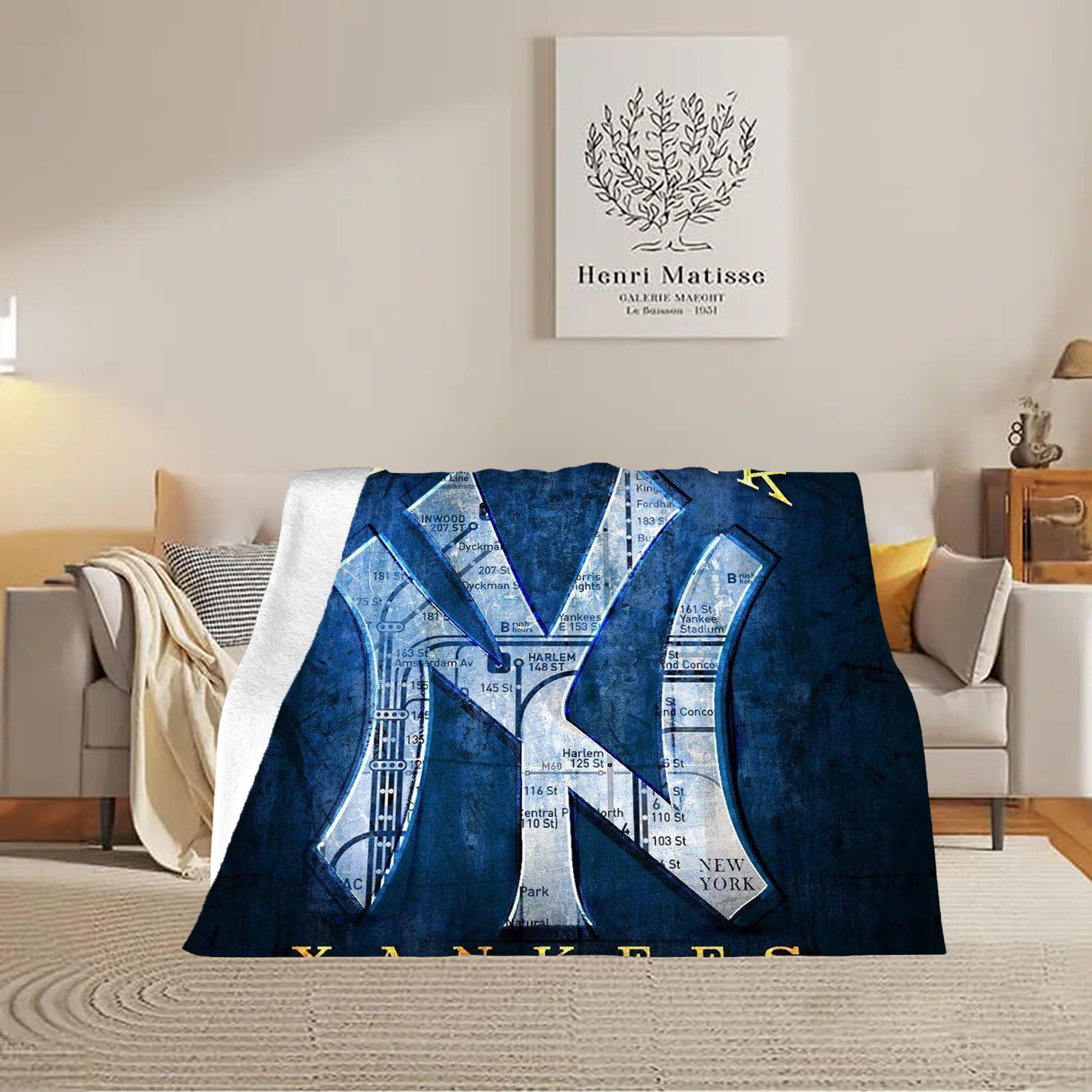 New York Yankees 307 Soft Plush Fleece Blanket 30x40 Inch - 300GSM Flannel, Ultra Soft & Warm, Lightweight & Durable, Perfect For Kids, Adults, Couch, Bed, Camping, Travel, Gift For Family & Friends