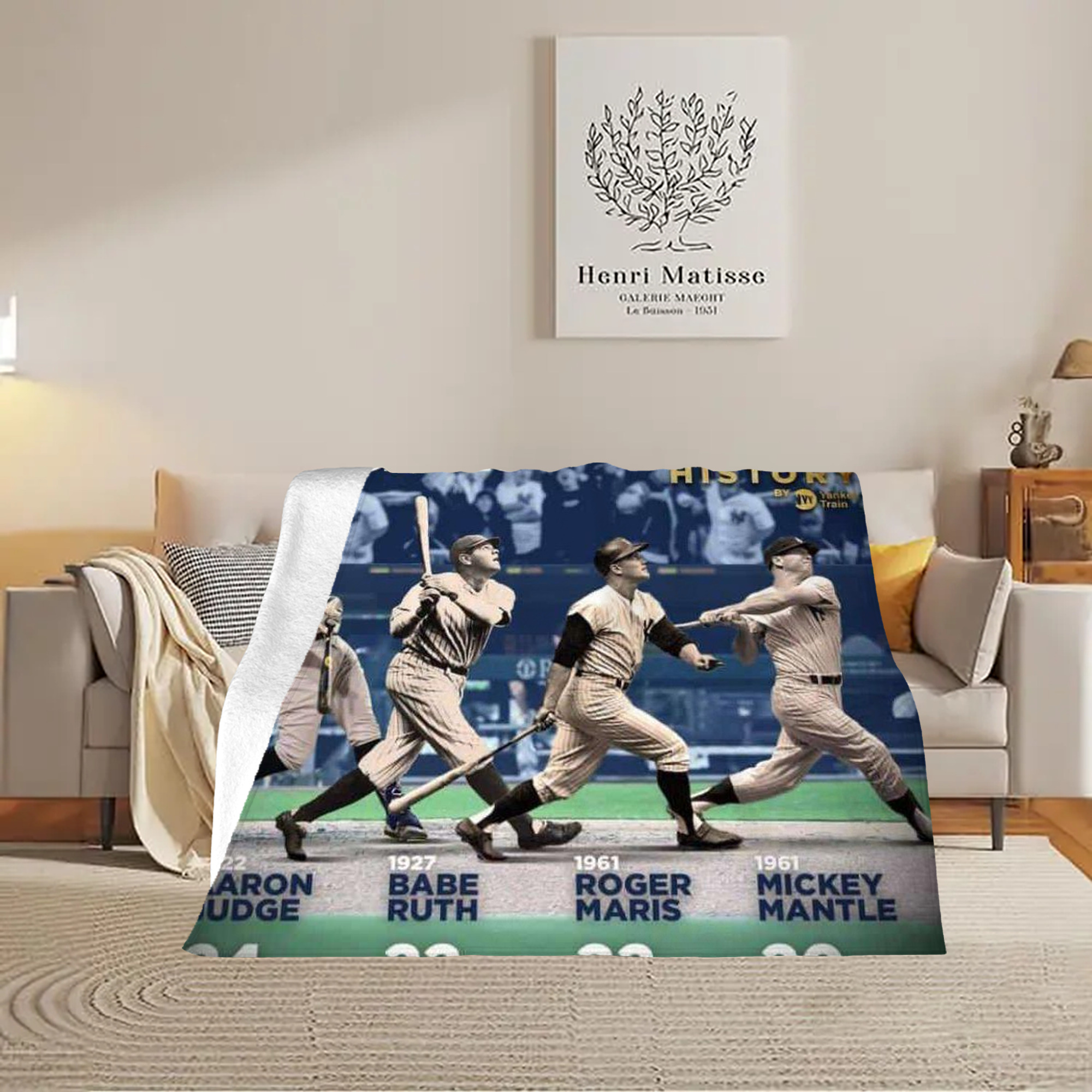 New York Yankees 315 Soft Plush Fleece Blanket 30x40 Inch - 300GSM Flannel, Ultra Soft & Warm, Lightweight & Durable, Perfect For Kids, Adults, Couch, Bed, Camping, Travel, Gift For Family & Friends
