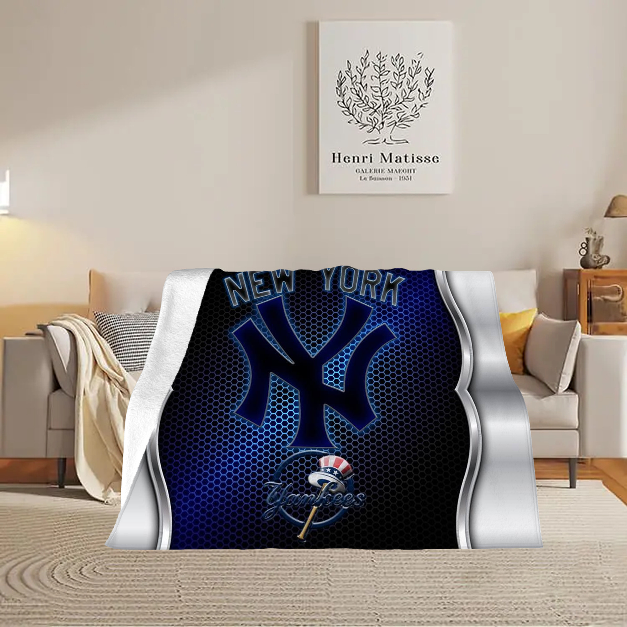 New York Yankees 334 Soft Plush Fleece Blanket 30x40 Inch - 300GSM Flannel, Ultra Soft & Warm, Lightweight & Durable, Perfect For Kids, Adults, Couch, Bed, Camping, Travel, Gift For Family & Friends