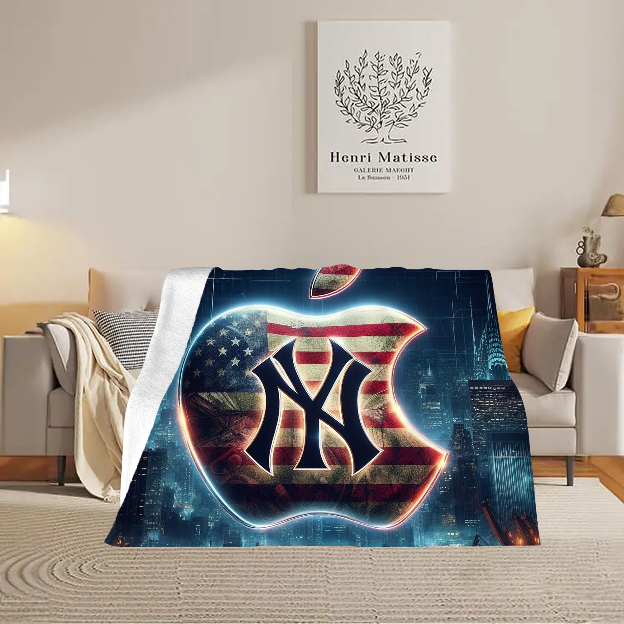 New York Yankees 347 Soft Plush Fleece Blanket 30x40 Inch - 300GSM Flannel, Ultra Soft & Warm, Lightweight & Durable, Perfect For Kids, Adults, Couch, Bed, Camping, Travel, Gift For Family & Friends