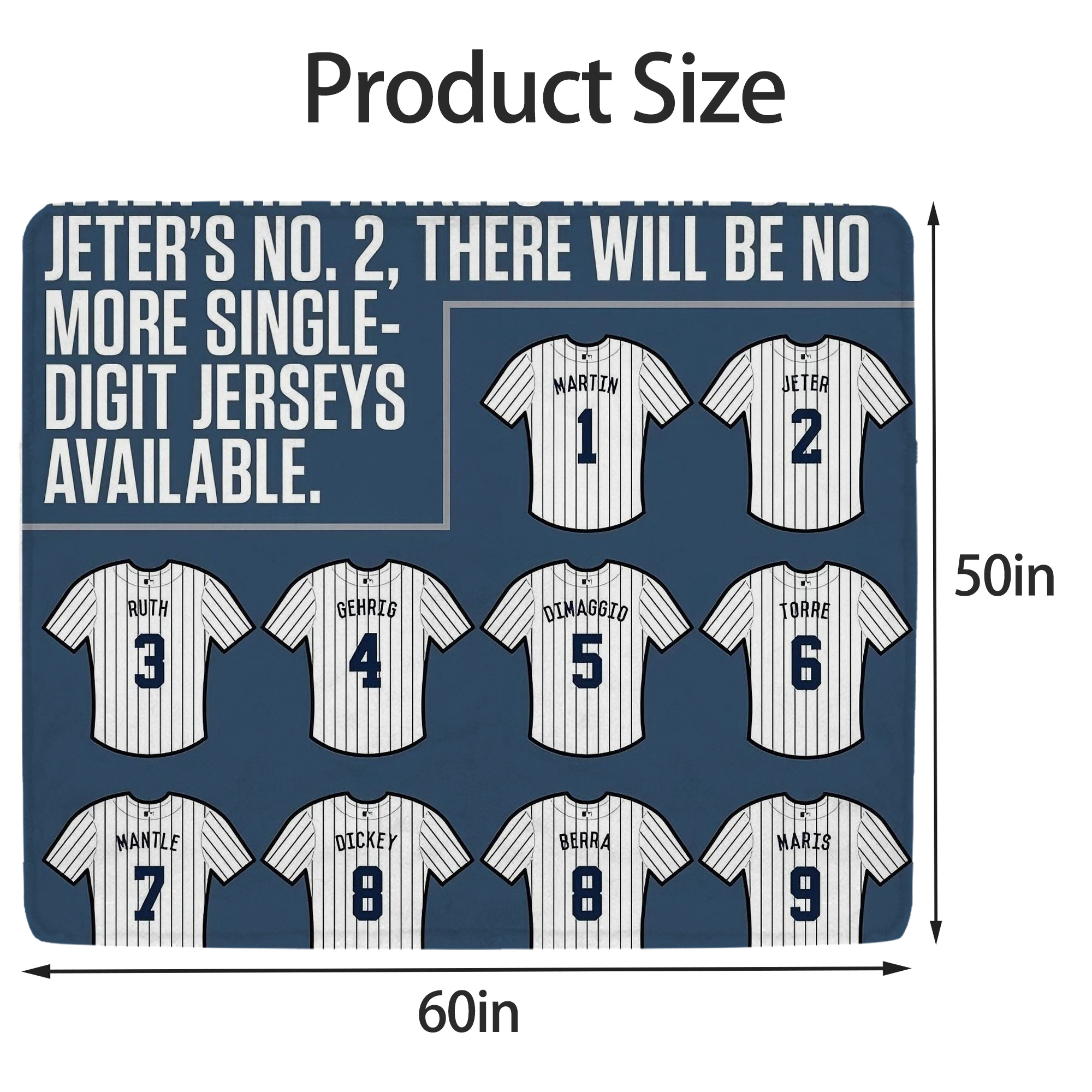 New York Yankees Retire Single Number Soft Fleece Throw Blanket 50 X 60 Inch – Super Soft, Lightweight, And Durable – Perfect For Sofa, Bed, Camping, And More – Ideal Gift For Family And Friends