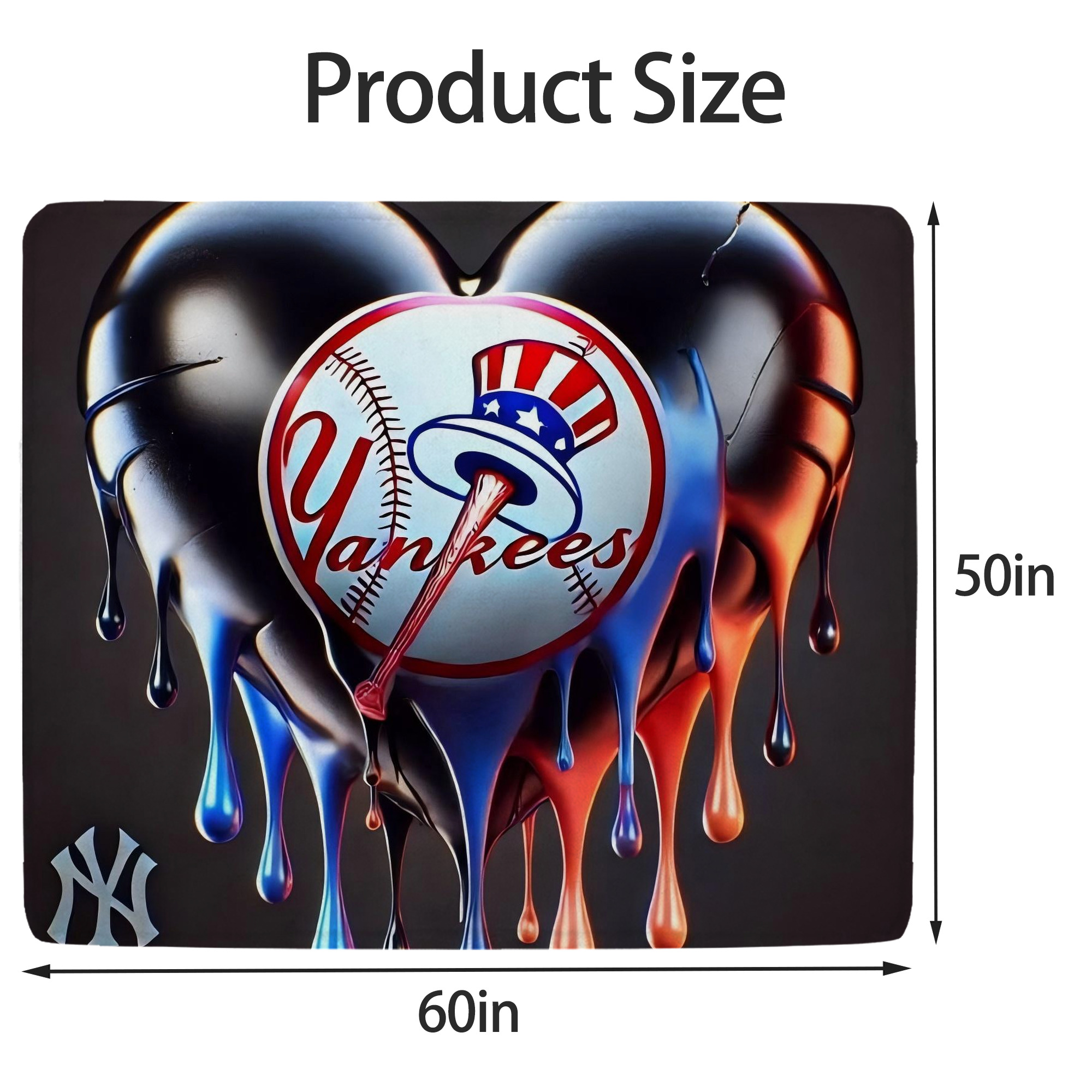 New York Yankees Heart Soft Fleece Throw Blanket 50 X 60 Inch – Super Soft, Lightweight, And Durable – Perfect For Sofa, Bed, Camping, And More – Ideal Gift For Family And Friends
