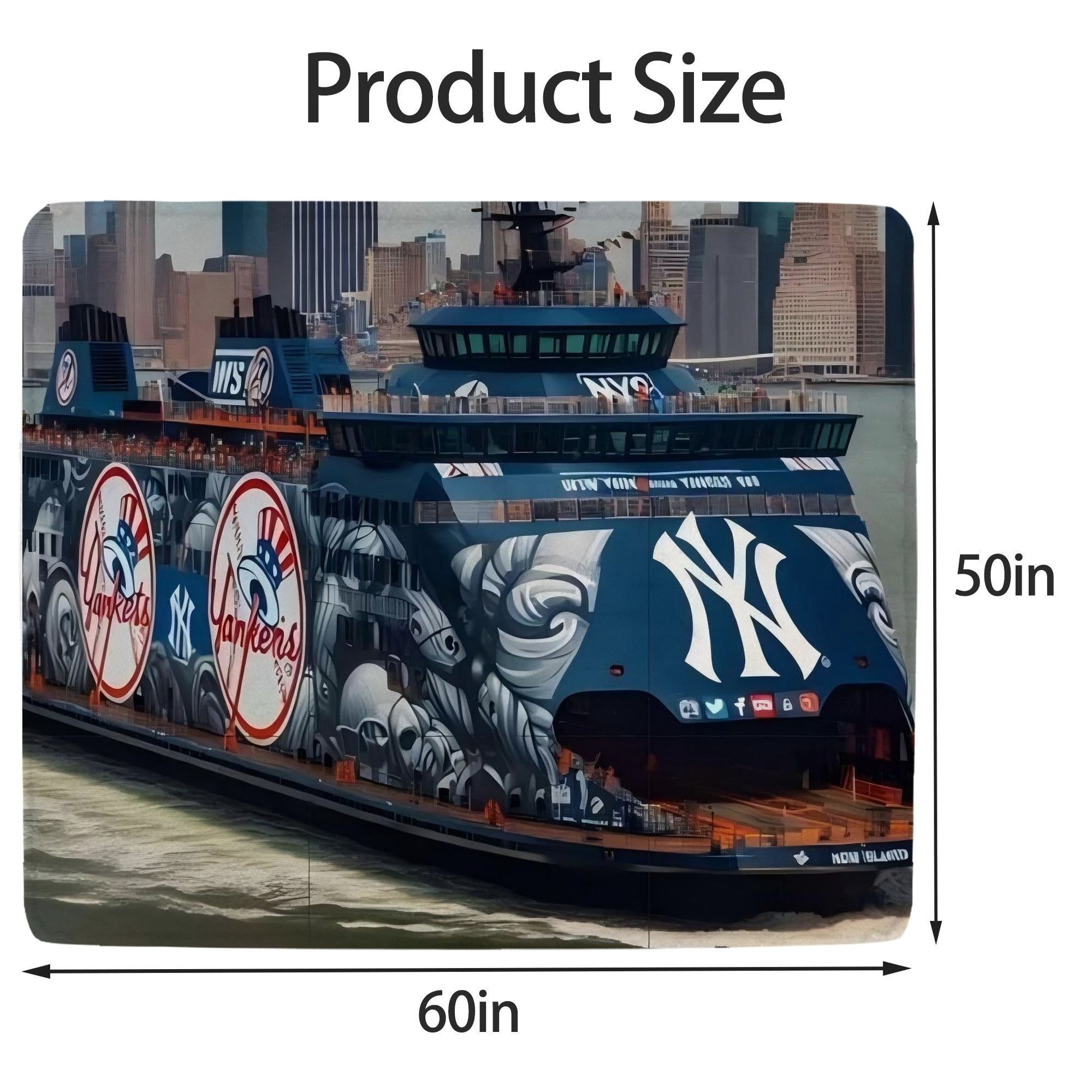 New York Yankees 299 Soft Fleece Throw Blanket 50 X 60 Inch – Super Soft, Lightweight, And Durable – Perfect For Sofa, Bed, Camping, And More – Ideal Gift For Family And Friends