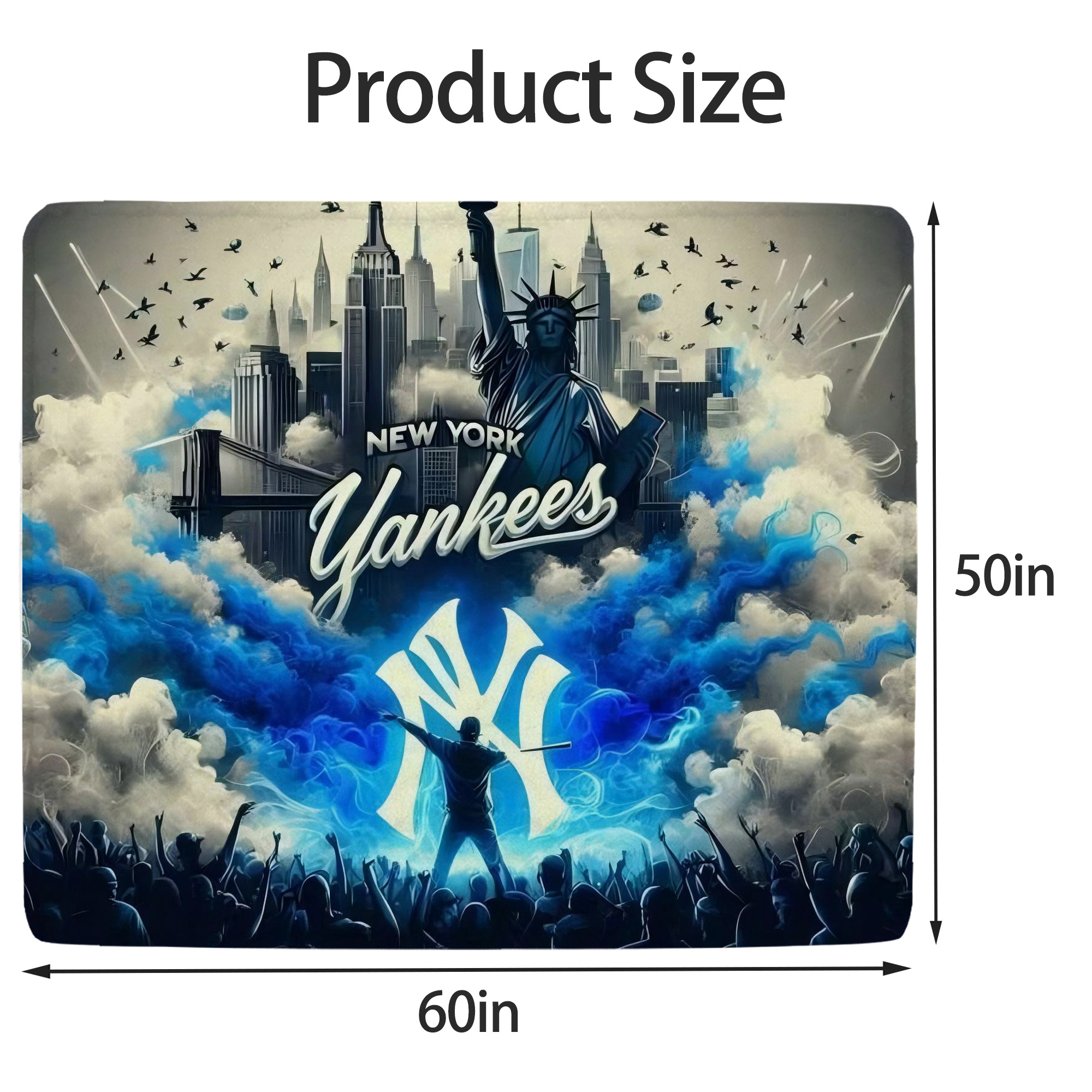 New York Yankees 308 Soft Fleece Throw Blanket 50 X 60 Inch – Super Soft, Lightweight, And Durable – Perfect For Sofa, Bed, Camping, And More – Ideal Gift For Family And Friends