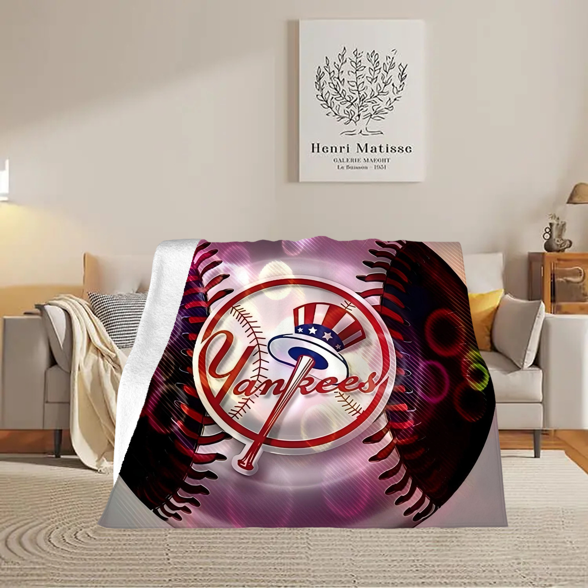 New York Yankees 244 Soft Fleece Throw Blanket 50 X 60 Inch – Super Soft, Lightweight, And Durable – Perfect For Sofa, Bed, Camping, And More – Ideal Gift For Family And Friends