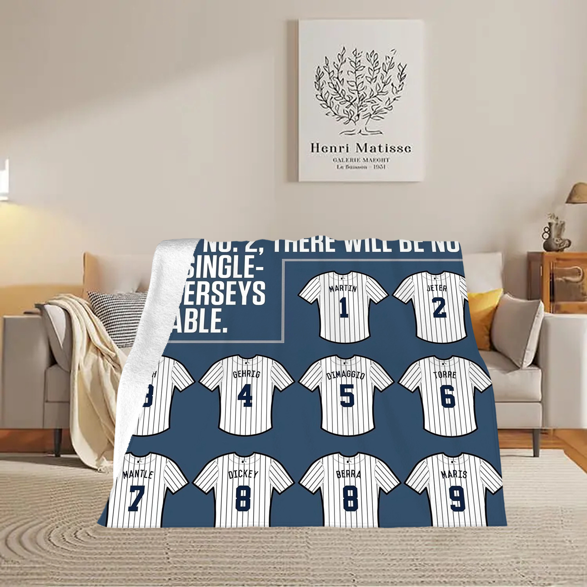 New York Yankees Retire Single Number Soft Fleece Throw Blanket 50 X 60 Inch – Super Soft, Lightweight, And Durable – Perfect For Sofa, Bed, Camping, And More – Ideal Gift For Family And Friends