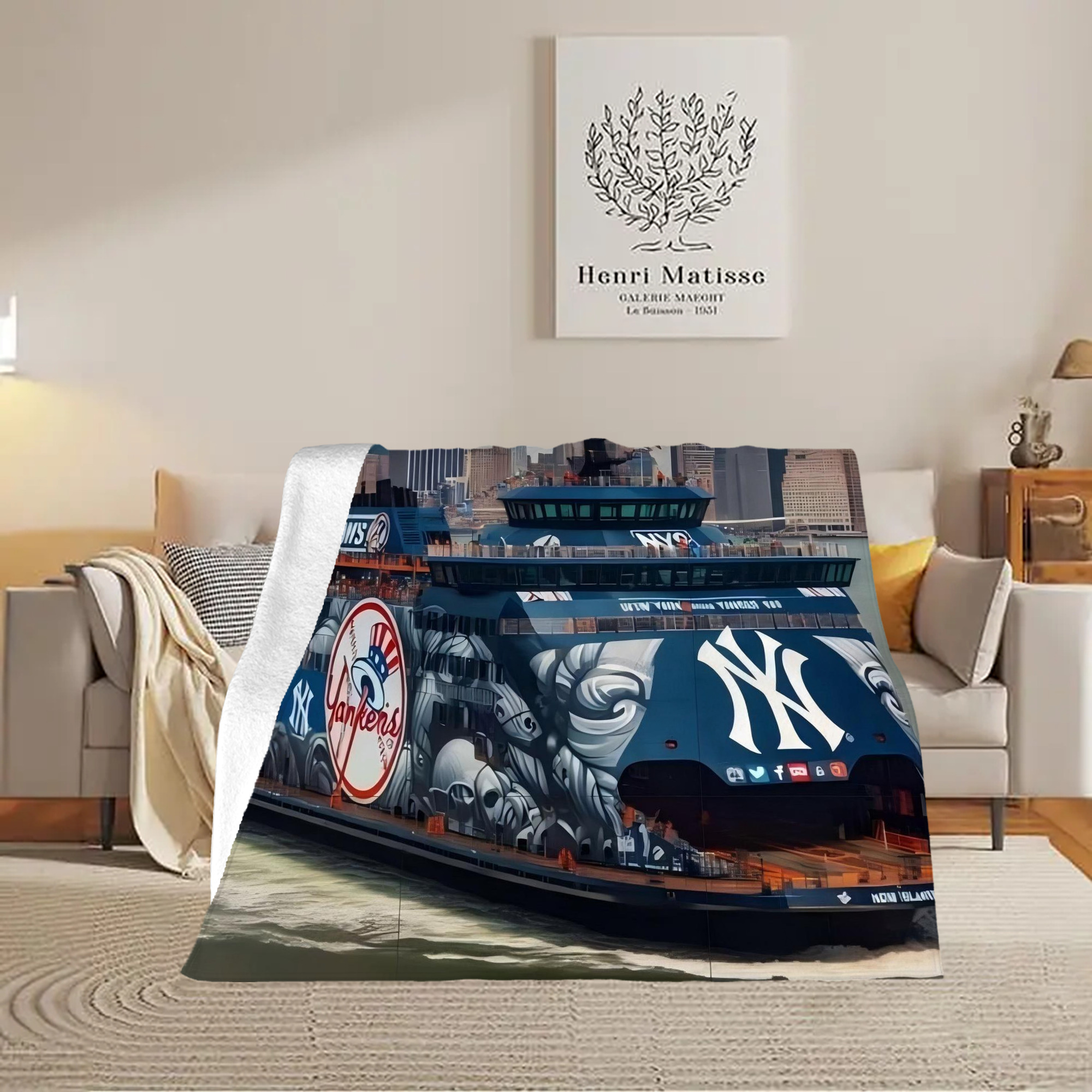 New York Yankees 299 Soft Fleece Throw Blanket 50 X 60 Inch – Super Soft, Lightweight, And Durable – Perfect For Sofa, Bed, Camping, And More – Ideal Gift For Family And Friends