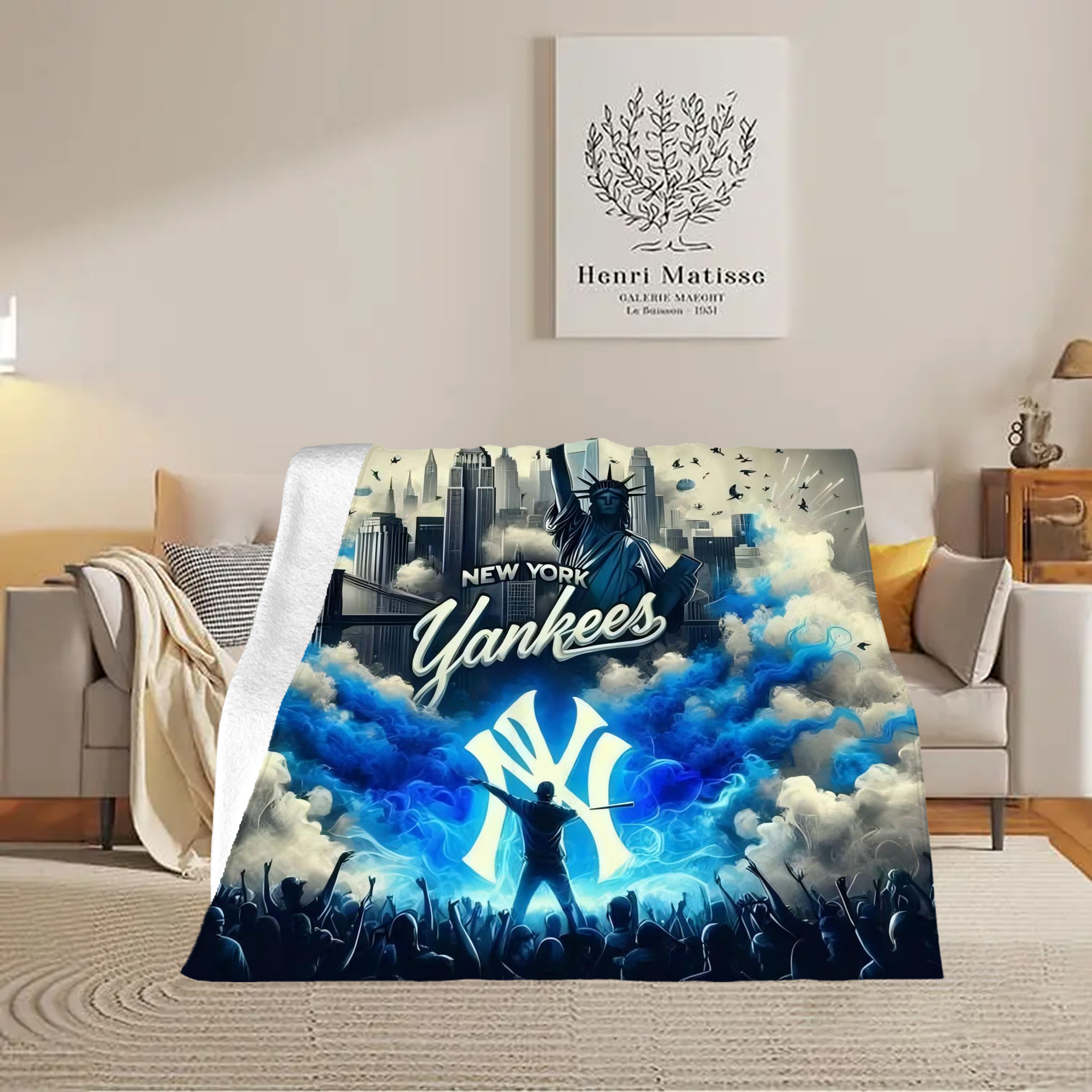 New York Yankees 308 Soft Fleece Throw Blanket 50 X 60 Inch – Super Soft, Lightweight, And Durable – Perfect For Sofa, Bed, Camping, And More – Ideal Gift For Family And Friends