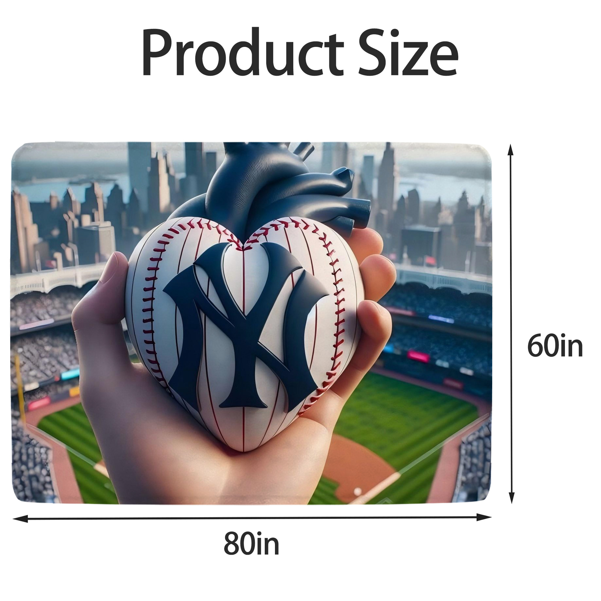 New York Yankees Heart Soft Fleece Throw Blanket 60 X 80 Inch – Super Soft, Lightweight, And Durable – Perfect For Sofa, Bed, Camping, And More – Ideal Gift For Family And Friends