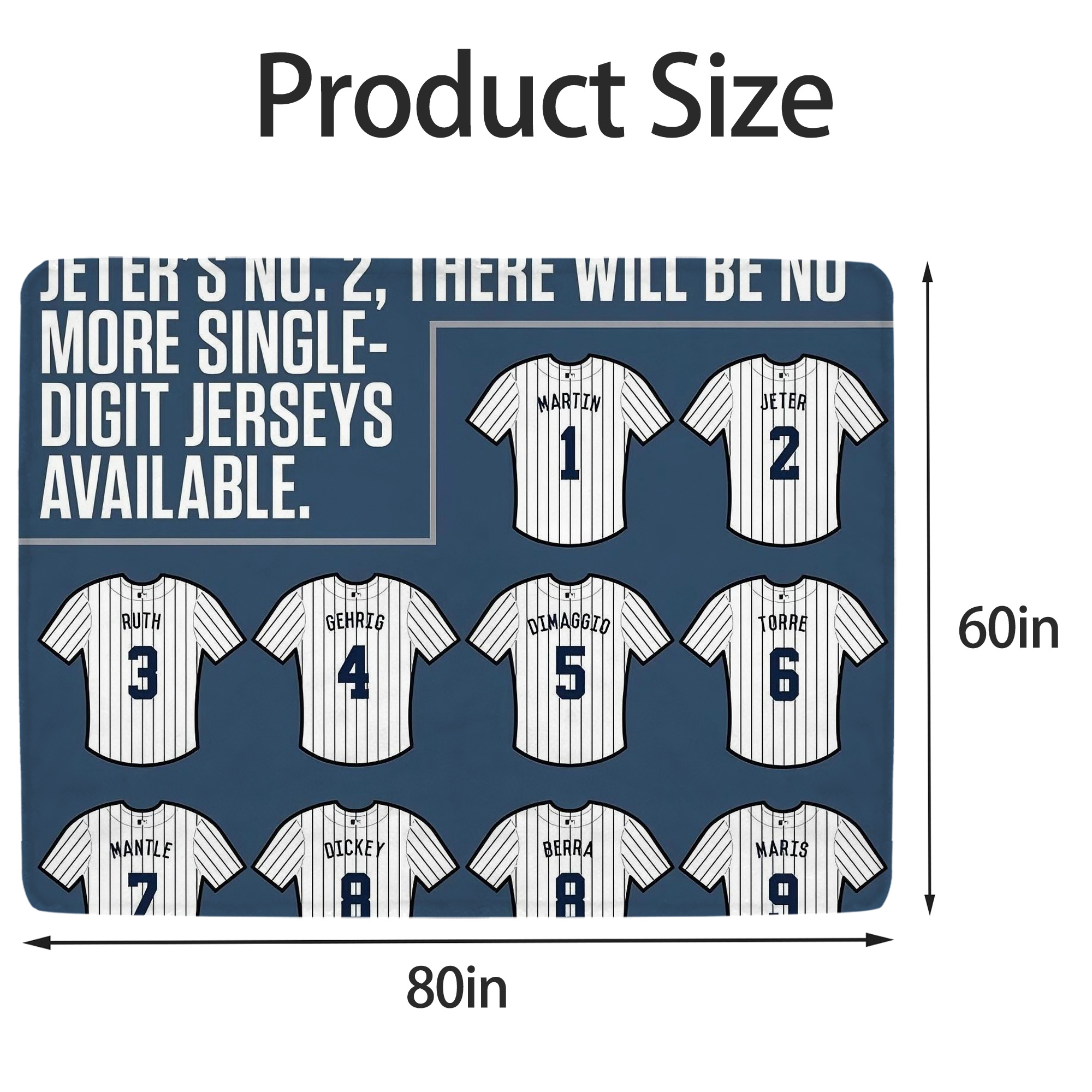 New York Yankees Retire Single Number Soft Fleece Throw Blanket 60 X 80 Inch – Super Soft, Lightweight, And Durable – Perfect For Sofa, Bed, Camping, And More – Ideal Gift For Family And Friends
