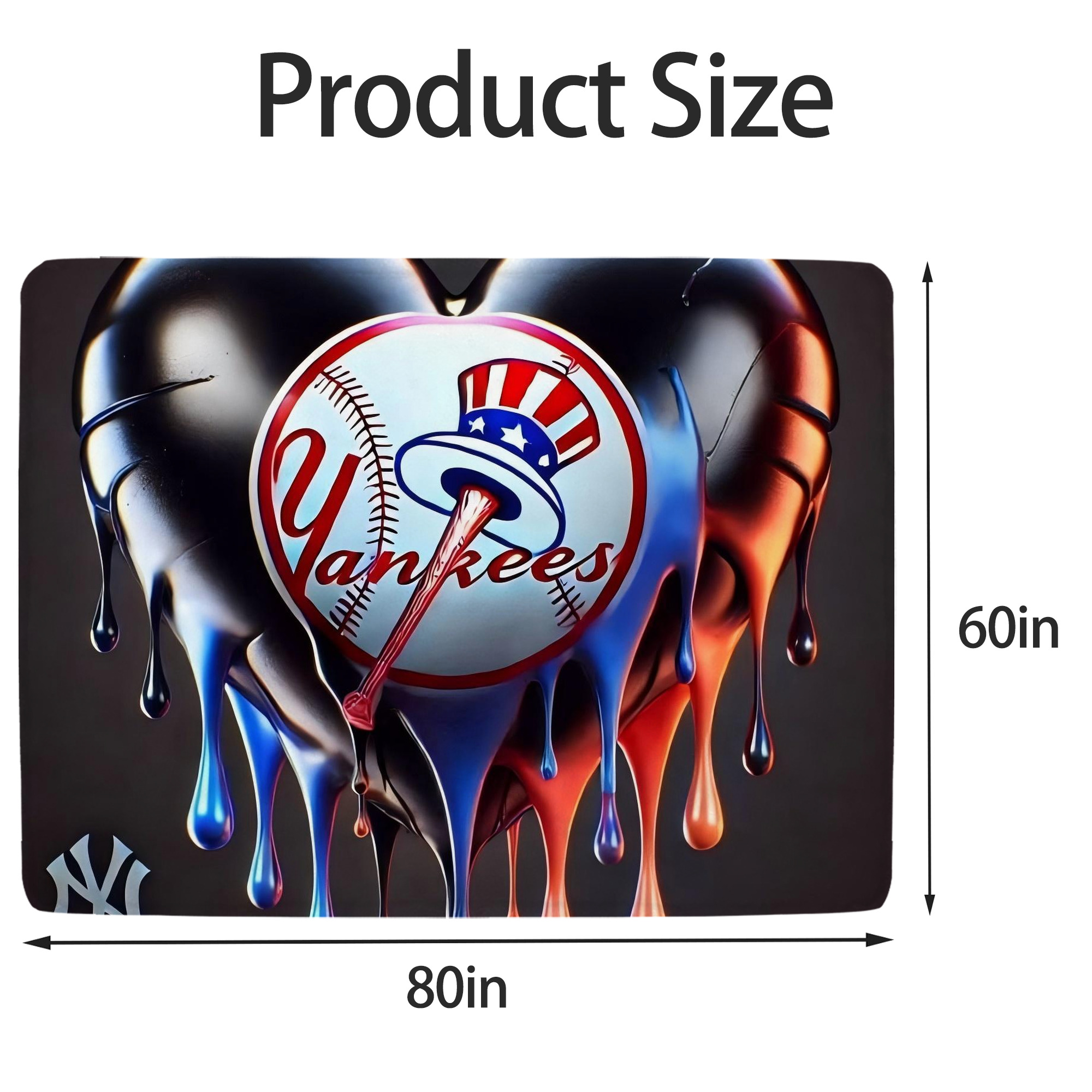 New York Yankees Heart Soft Fleece Throw Blanket 60 X 80 Inch – Super Soft, Lightweight, And Durable – Perfect For Sofa, Bed, Camping, And More – Ideal Gift For Family And Friends