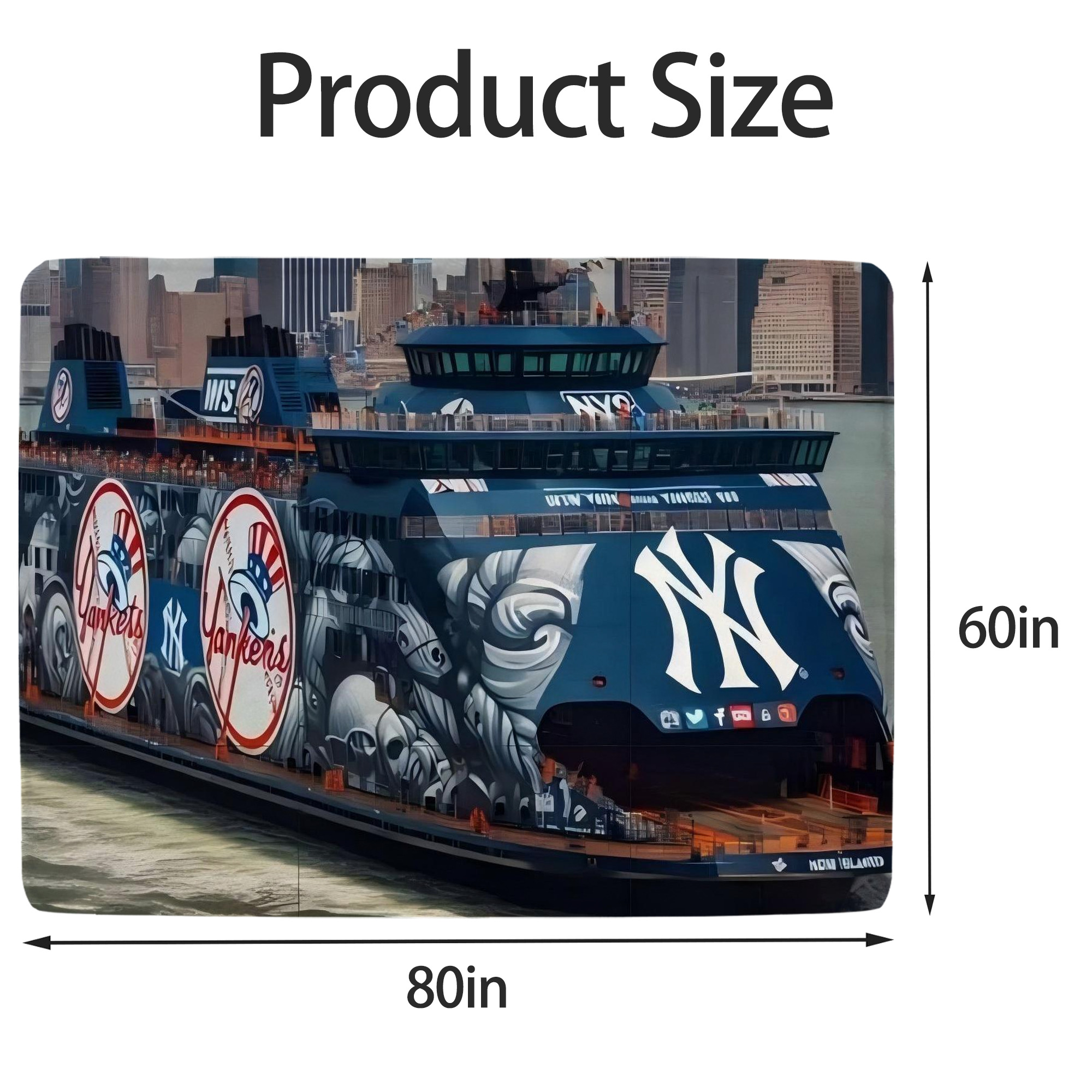 New York Yankees 299 Soft Fleece Throw Blanket 60 X 80 Inch – Super Soft, Lightweight, And Durable – Perfect For Sofa, Bed, Camping, And More – Ideal Gift For Family And Friends