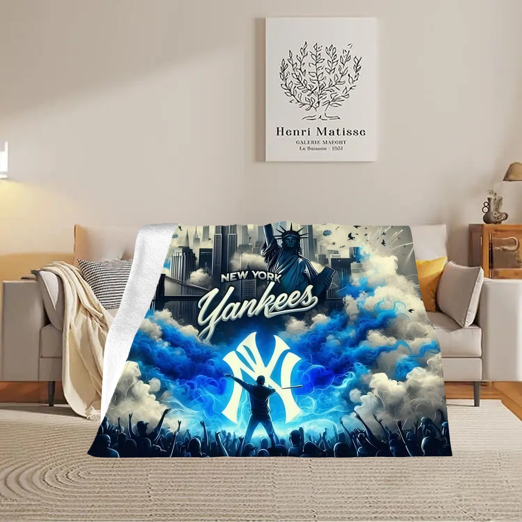 New York Yankees 308 Soft Fleece Throw Blanket 60 X 80 Inch – Super Soft, Lightweight, And Durable – Perfect For Sofa, Bed, Camping, And More – Ideal Gift For Family And Friends