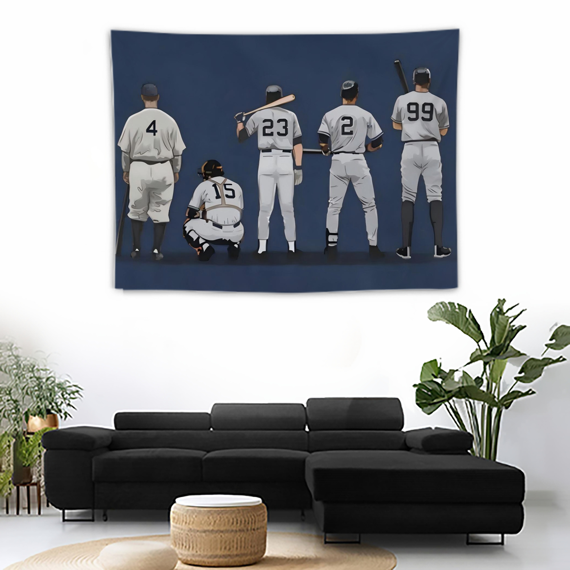 New York Yankees 242 Wall Tapestry For Bedroom Aesthetic – Boho Style Polyester Fabric Wall Hanging With Hooks – 60 X 90 Inch Large Size, Lightweight, Durable, Easy To Hang