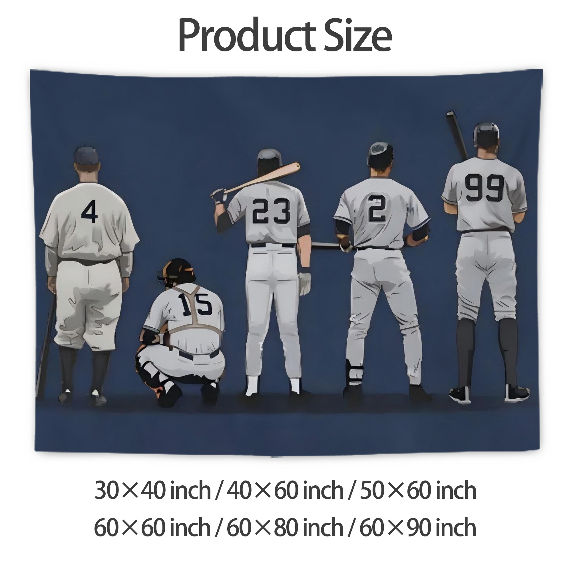 New York Yankees 242 Wall Tapestry For Bedroom Aesthetic – Boho Style Polyester Fabric Wall Hanging With Hooks – 60 X 90 Inch Large Size, Lightweight, Durable, Easy To Hang