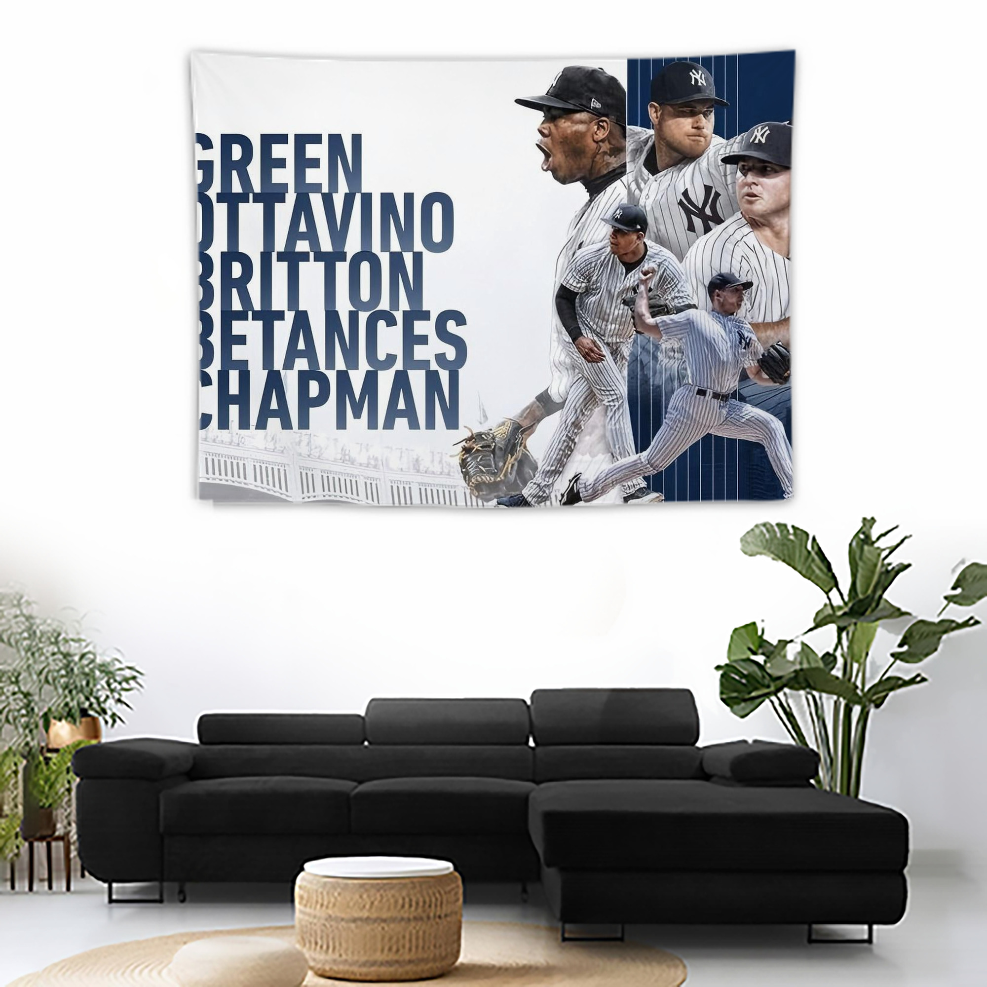 New York Yankees 249 Wall Tapestry For Bedroom Aesthetic – Boho Style Polyester Fabric Wall Hanging With Hooks – 60 X 90 Inch Large Size, Lightweight, Durable, Easy To Hang