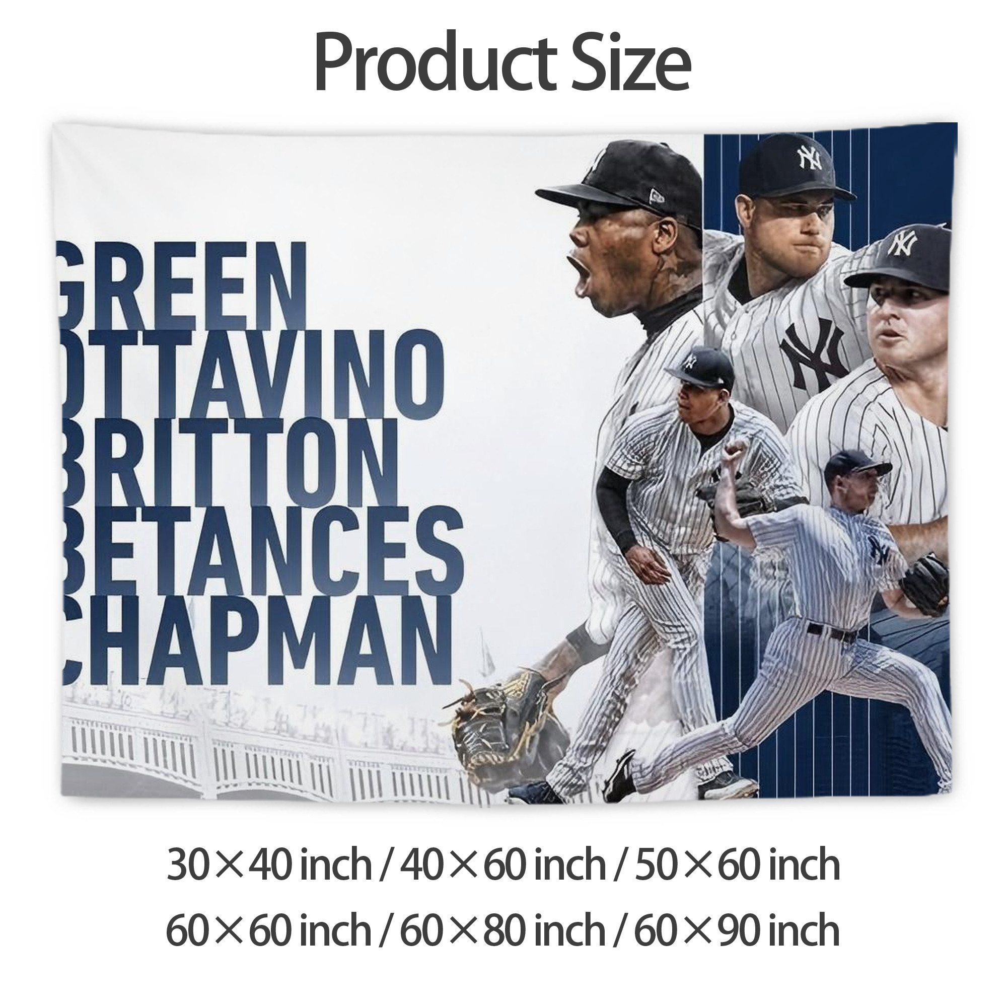 New York Yankees 249 Wall Tapestry For Bedroom Aesthetic – Boho Style Polyester Fabric Wall Hanging With Hooks – 60 X 90 Inch Large Size, Lightweight, Durable, Easy To Hang