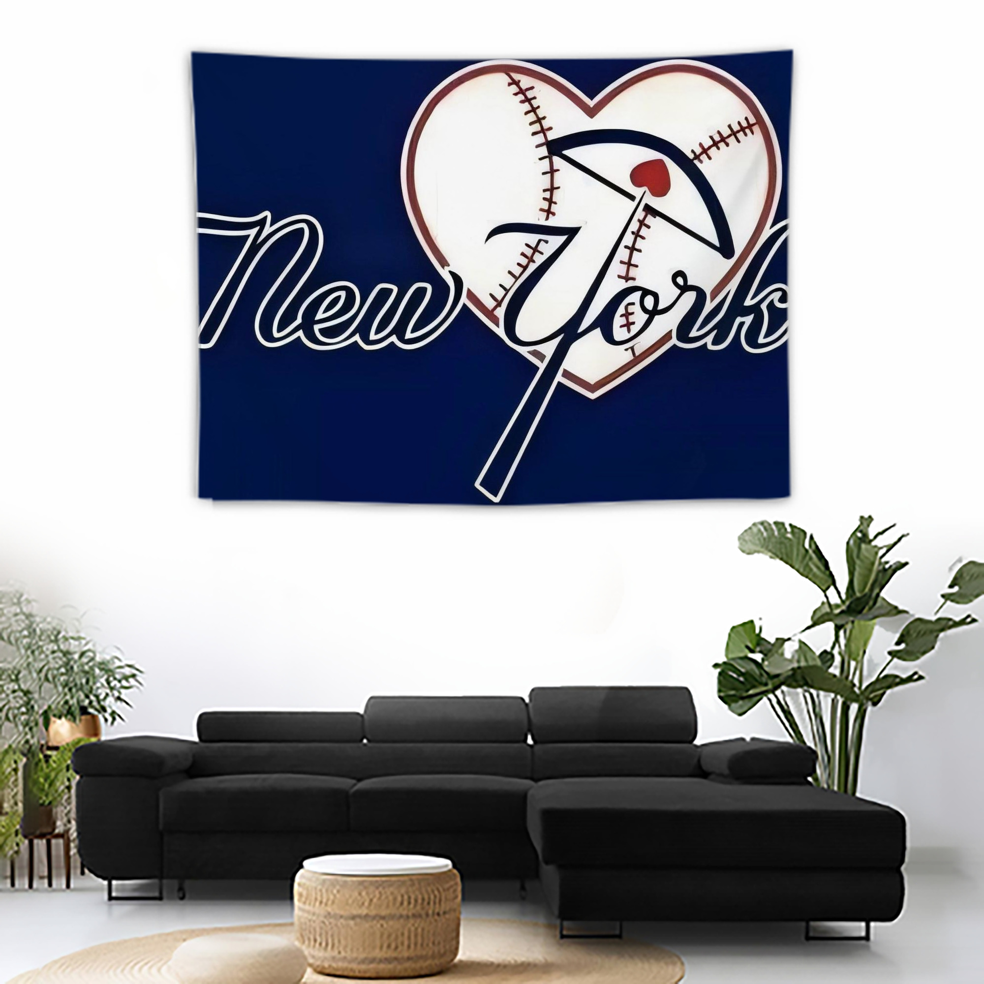 New York Yankees 354 Wall Tapestry For Bedroom Aesthetic – Boho Style Polyester Fabric Wall Hanging With Hooks – 60 X 90 Inch Large Size, Lightweight, Durable, Easy To Hang