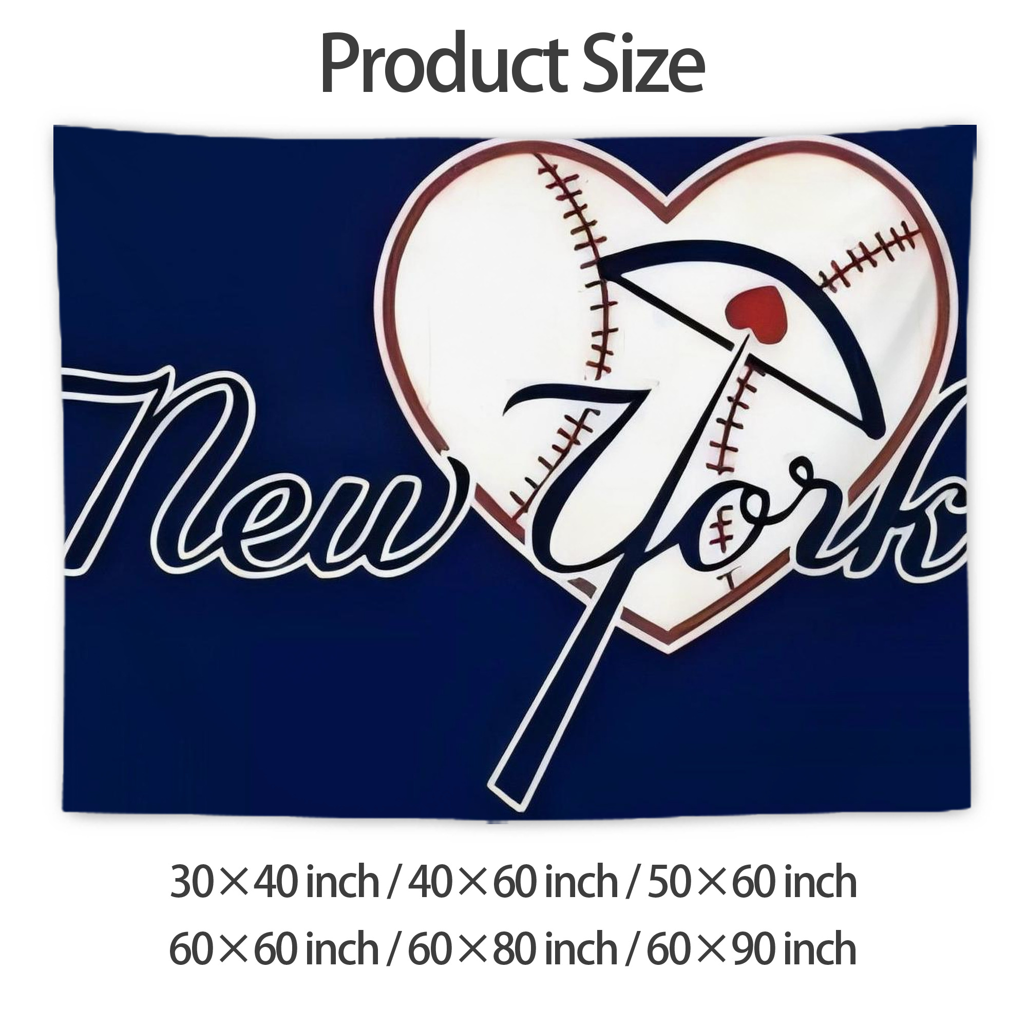 New York Yankees 354 Wall Tapestry For Bedroom Aesthetic – Boho Style Polyester Fabric Wall Hanging With Hooks – 60 X 90 Inch Large Size, Lightweight, Durable, Easy To Hang