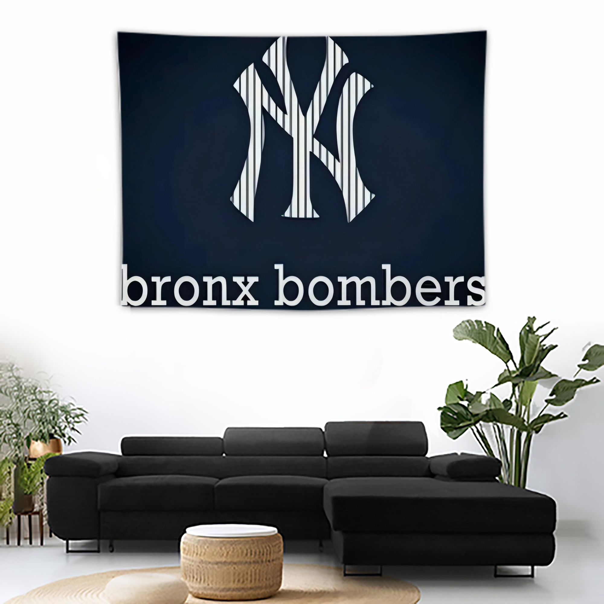 New York Yankees 355 Wall Tapestry For Bedroom Aesthetic – Boho Style Polyester Fabric Wall Hanging With Hooks – 60 X 90 Inch Large Size, Lightweight, Durable, Easy To Hang