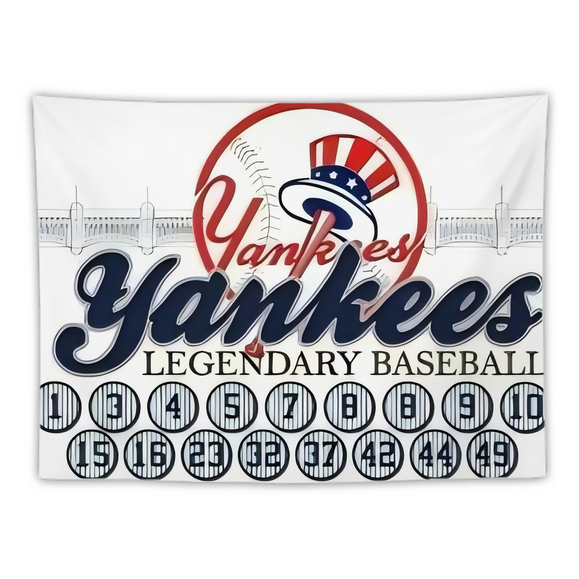 New York Yankees 232 Wall Tapestry For Bedroom Aesthetic – Boho Style Polyester Fabric Wall Hanging With Hooks – 60 X 90 Inch Large Size, Lightweight, Durable, Easy To Hang