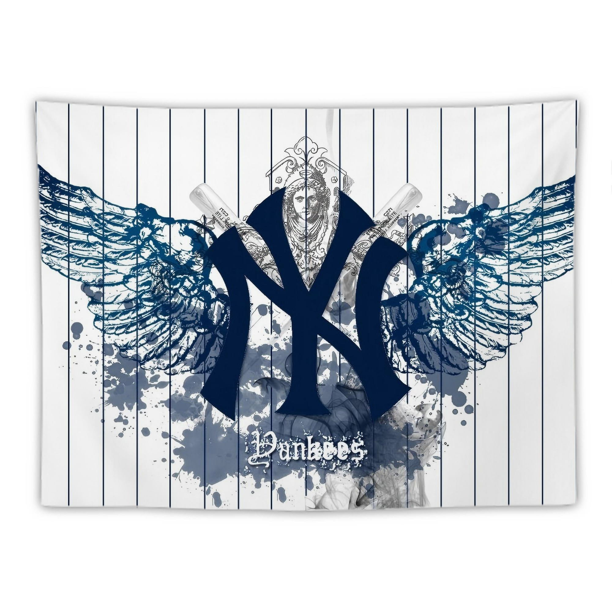 New York Yankees 353 Wall Tapestry For Bedroom Aesthetic – Boho Style Polyester Fabric Wall Hanging With Hooks – 60 X 90 Inch Large Size, Lightweight, Durable, Easy To Hang
