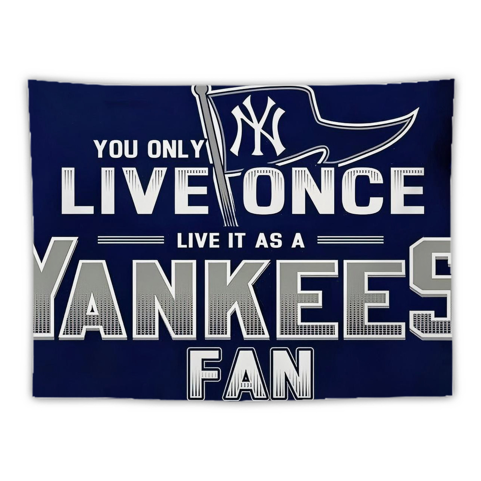New York Yankees 362 Wall Tapestry For Bedroom Aesthetic – Boho Style Polyester Fabric Wall Hanging With Hooks – 60 X 90 Inch Large Size, Lightweight, Durable, Easy To Hang