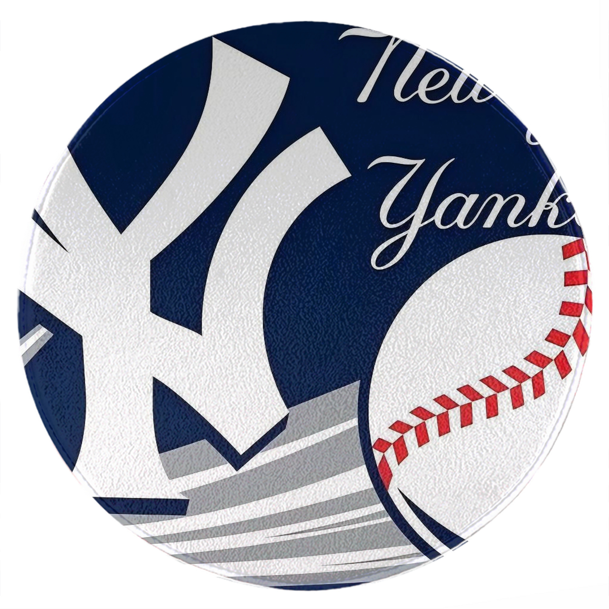 New York Yankees 259 Round Floor Mat – Soft Flannel & High-Density Sponge Core – Non-Slip Dot Backing – Durable Stitched Edges – Quick-Dry & Breathable – Perfect For Home, Bathroom & Living Room