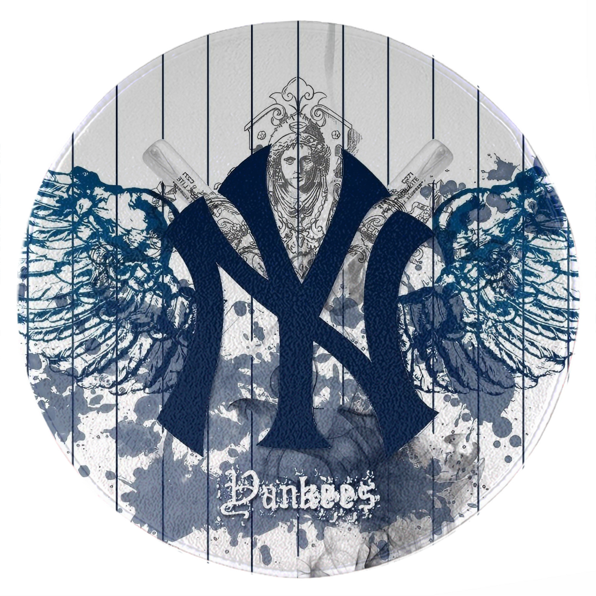 New York Yankees 353 Round Floor Mat – Soft Flannel & High-Density Sponge Core – Non-Slip Dot Backing – Durable Stitched Edges – Quick-Dry & Breathable – Perfect For Home, Bathroom & Living Room