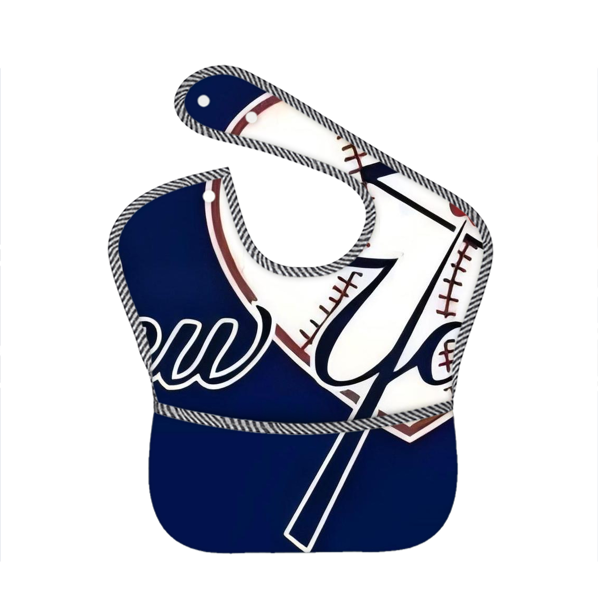 New York Yankees 354 Adjustable Waterproof Toddler Bib – Full-Print Durable Polyester – Foldable Crumb Pocket – Easy Snap Closure – Soft