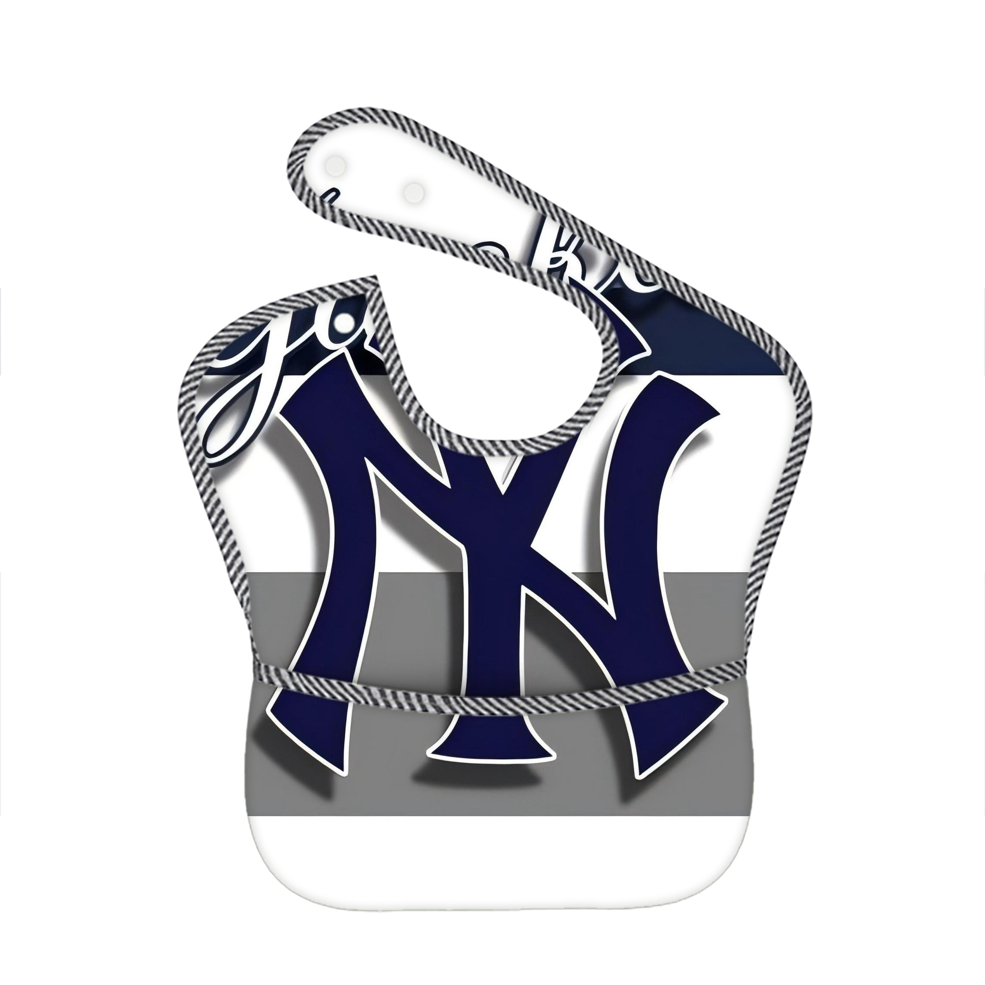 New York Yankees 356 Adjustable Waterproof Toddler Bib – Full-Print Durable Polyester – Foldable Crumb Pocket – Easy Snap Closure – Soft