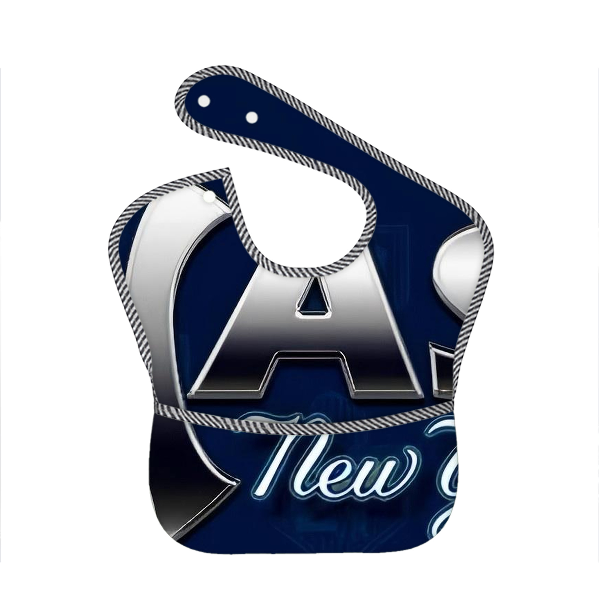 New York Yankees 359 Adjustable Waterproof Toddler Bib – Full-Print Durable Polyester – Foldable Crumb Pocket – Easy Snap Closure – Soft