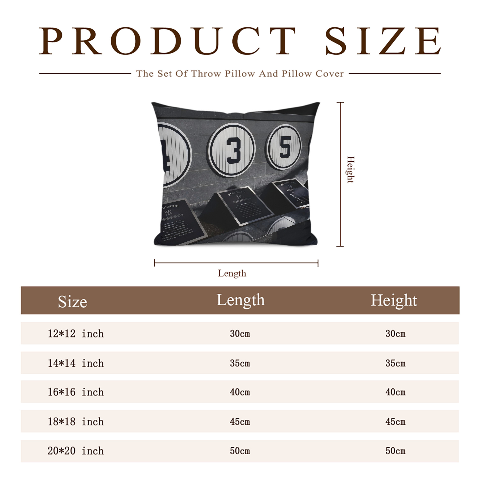 New York Yankees 250 Soft Polyester Pillow Cover With Insert – Double-Sided Design, Invisible Zipper, Durable & Breathable – Easy Care Cushion Set