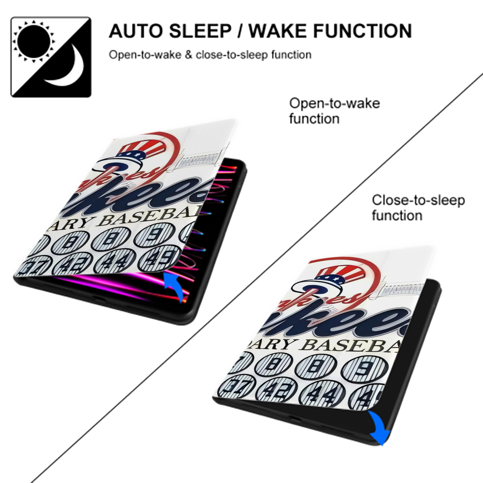 New York Yankees 232 IPad Case Without Pencil Slot – Book-Style Cover With PU Leather & TPU – Slim, Durable, Scratch-Resistant, Full Protection & Easy Access