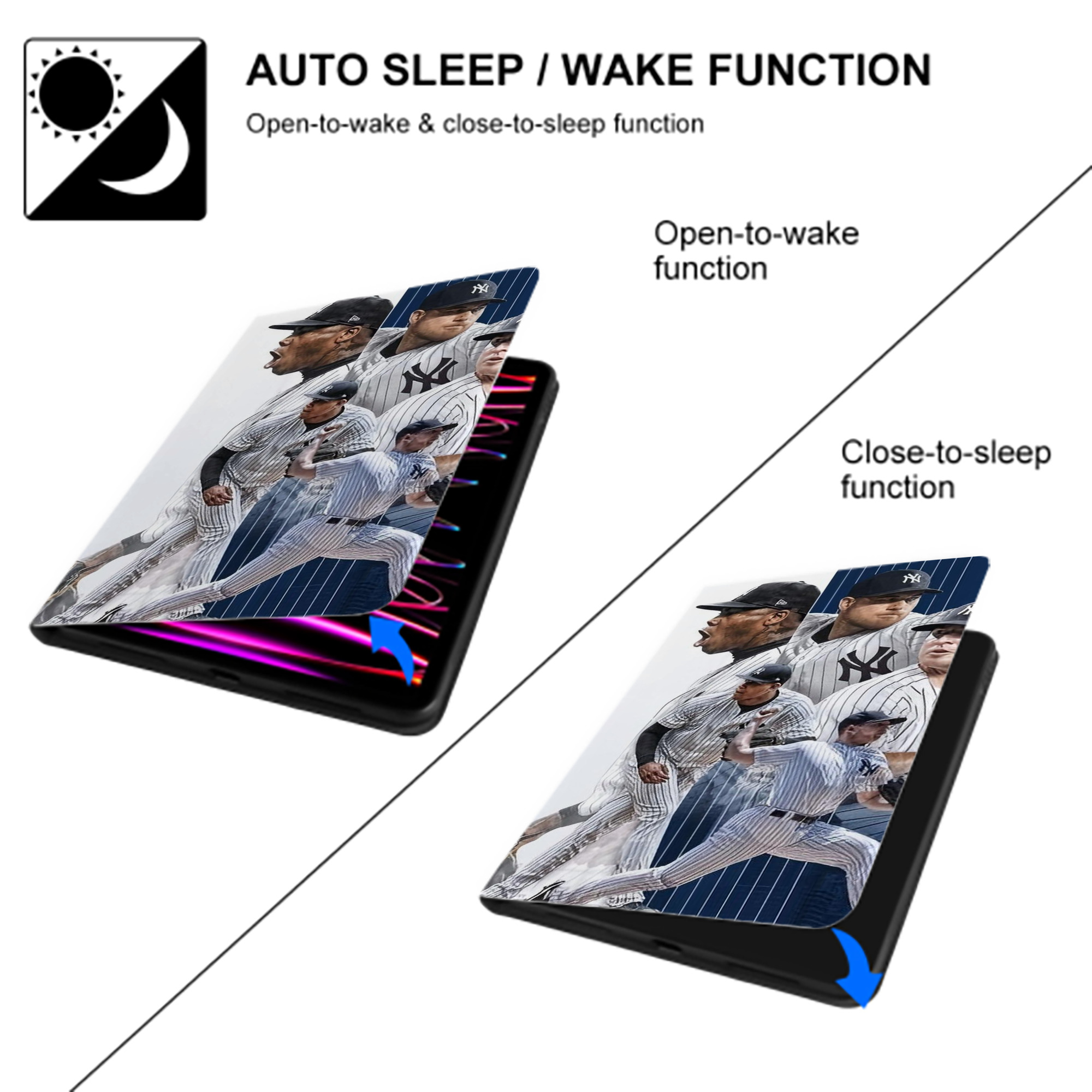 New York Yankees 249 IPad Case Without Pencil Slot – Book-Style Cover With PU Leather & TPU – Slim, Durable, Scratch-Resistant, Full Protection & Easy Access