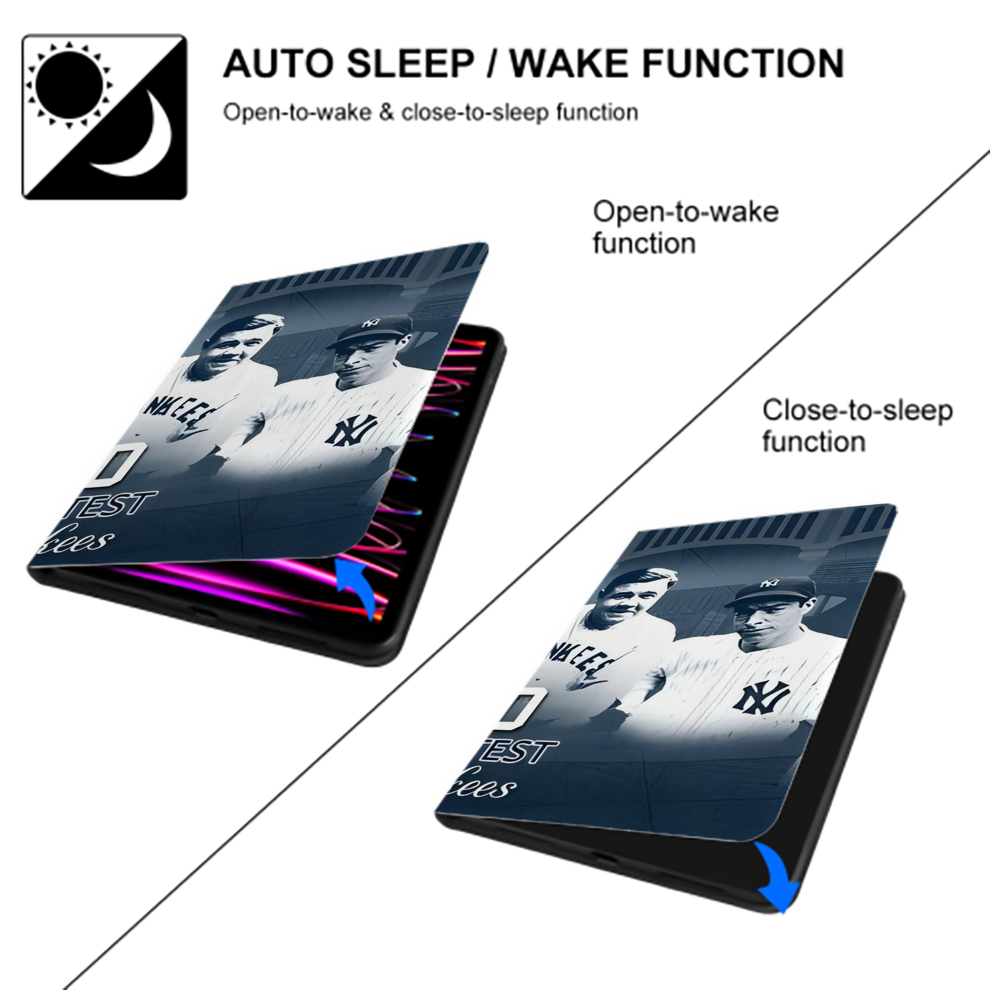 New York Yankees 351 IPad Case Without Pencil Slot – Book-Style Cover With PU Leather & TPU – Slim, Durable, Scratch-Resistant, Full Protection & Easy Access