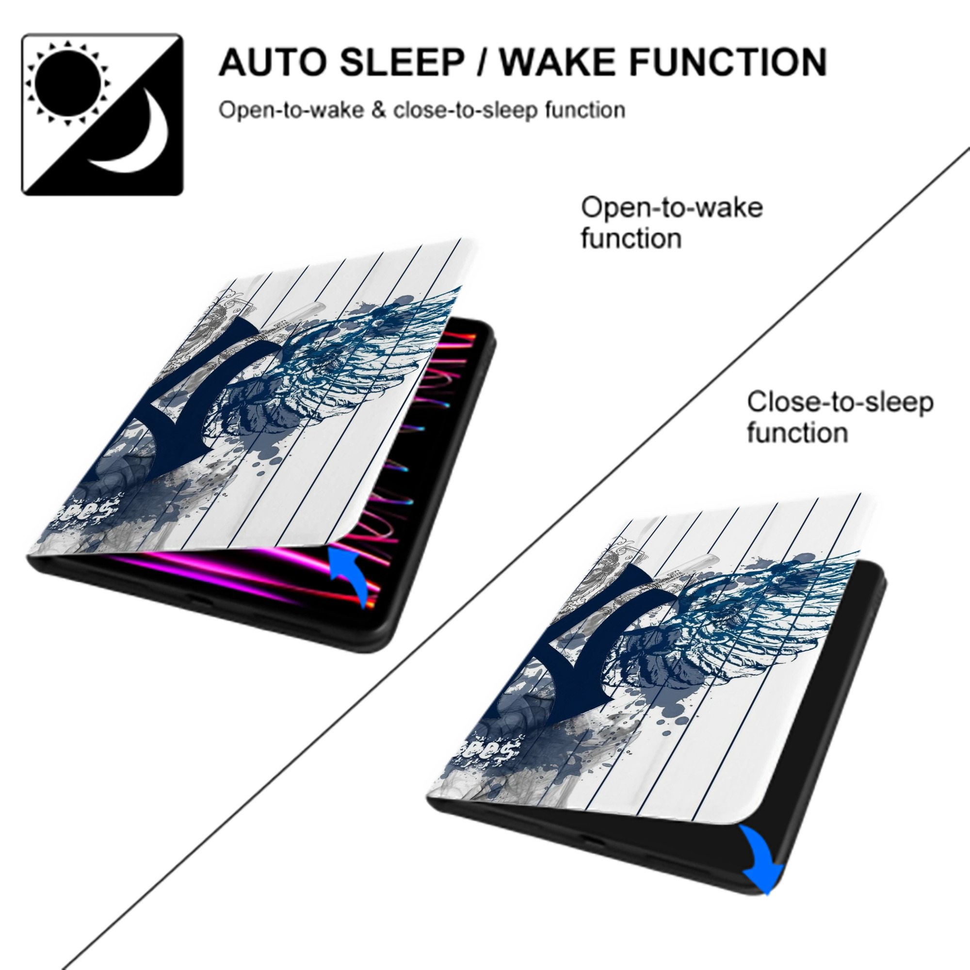 New York Yankees 353 IPad Case Without Pencil Slot – Book-Style Cover With PU Leather & TPU – Slim, Durable, Scratch-Resistant, Full Protection & Easy Access