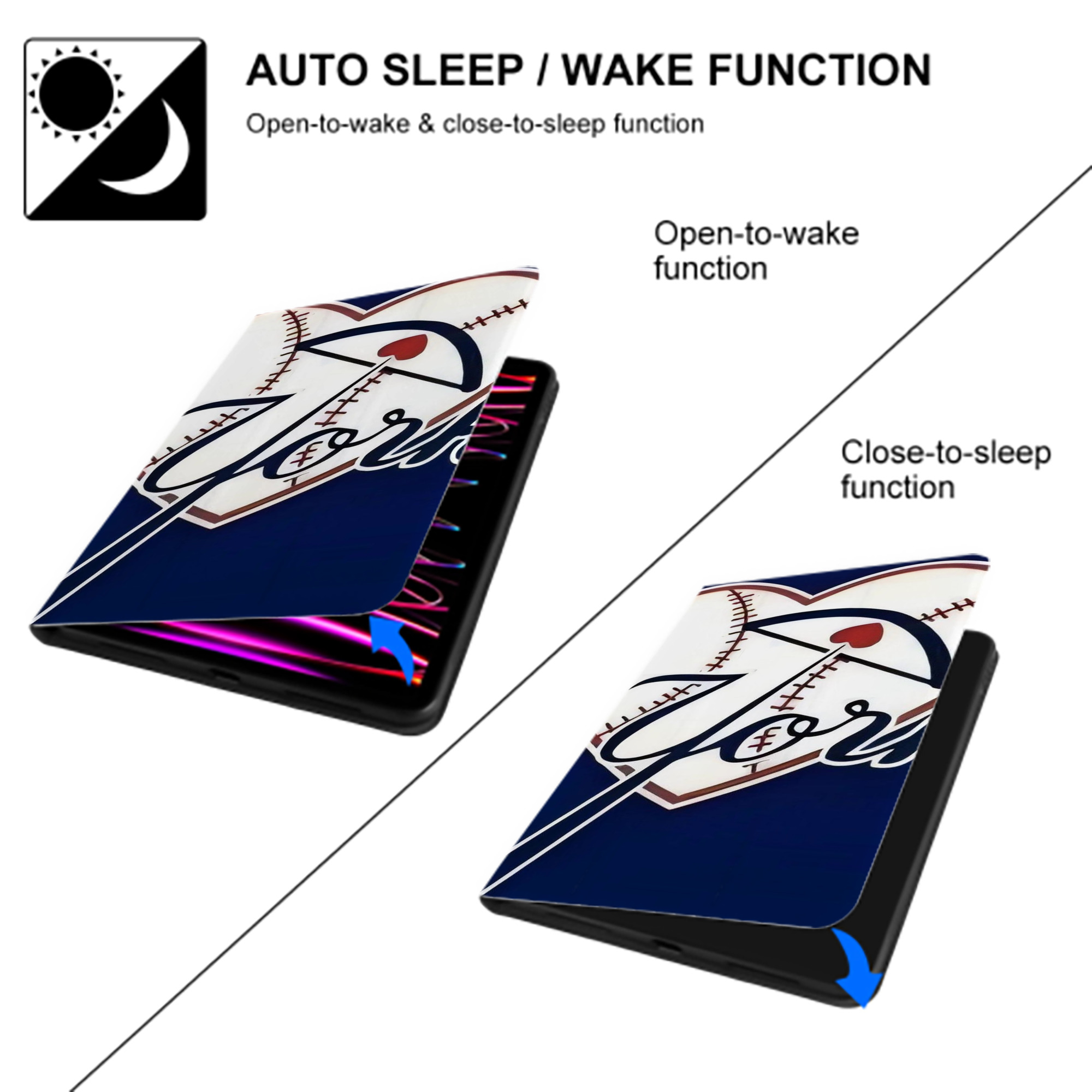 New York Yankees 354 IPad Case Without Pencil Slot – Book-Style Cover With PU Leather & TPU – Slim, Durable, Scratch-Resistant, Full Protection & Easy Access