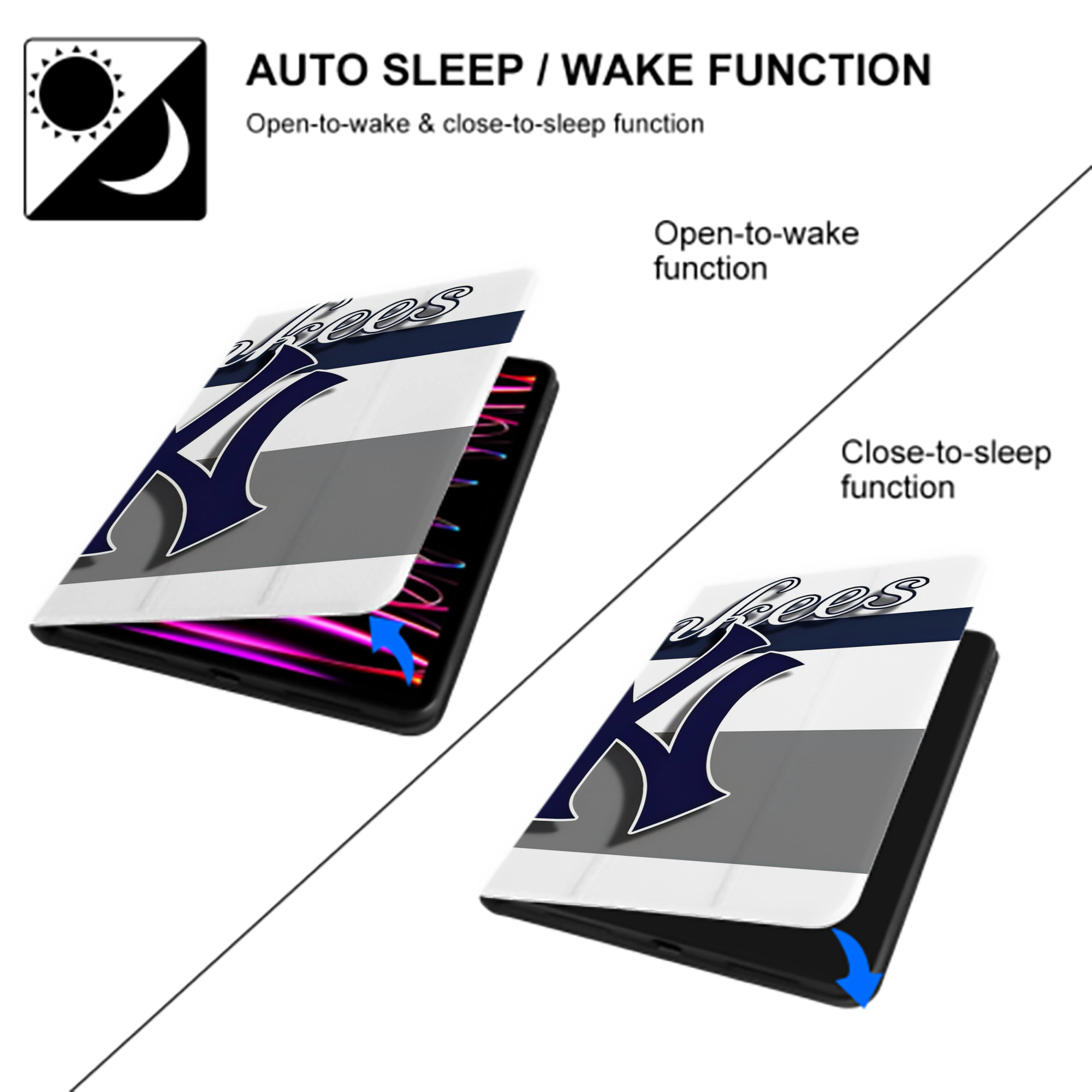 New York Yankees 356 IPad Case Without Pencil Slot – Book-Style Cover With PU Leather & TPU – Slim, Durable, Scratch-Resistant, Full Protection & Easy Access