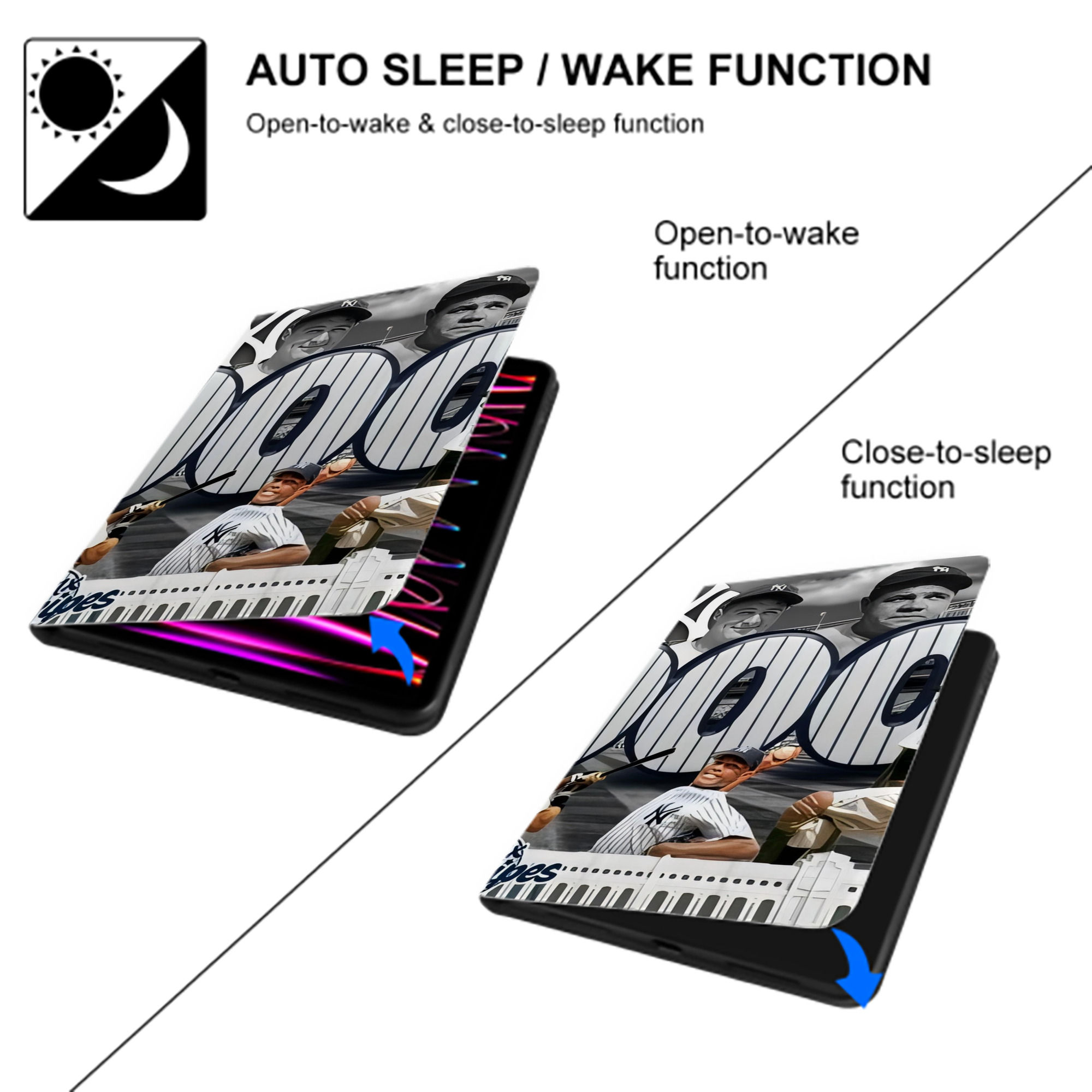 New York Yankees 357 IPad Case Without Pencil Slot – Book-Style Cover With PU Leather & TPU – Slim, Durable, Scratch-Resistant, Full Protection & Easy Access